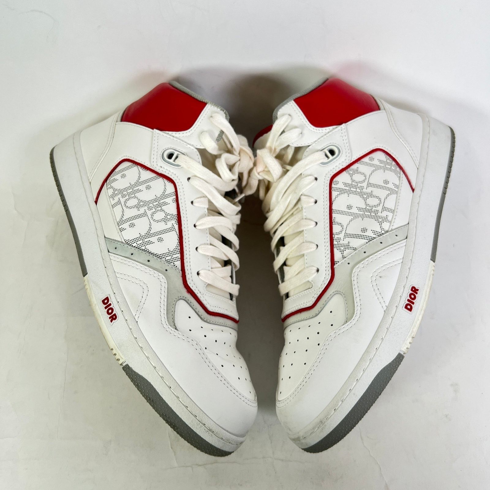 Dior Dior B27 White/Red Oblique Uptown Mid-Top Sneaker Size 45 Size US 12 / EU 45 - 4 Thumbnail