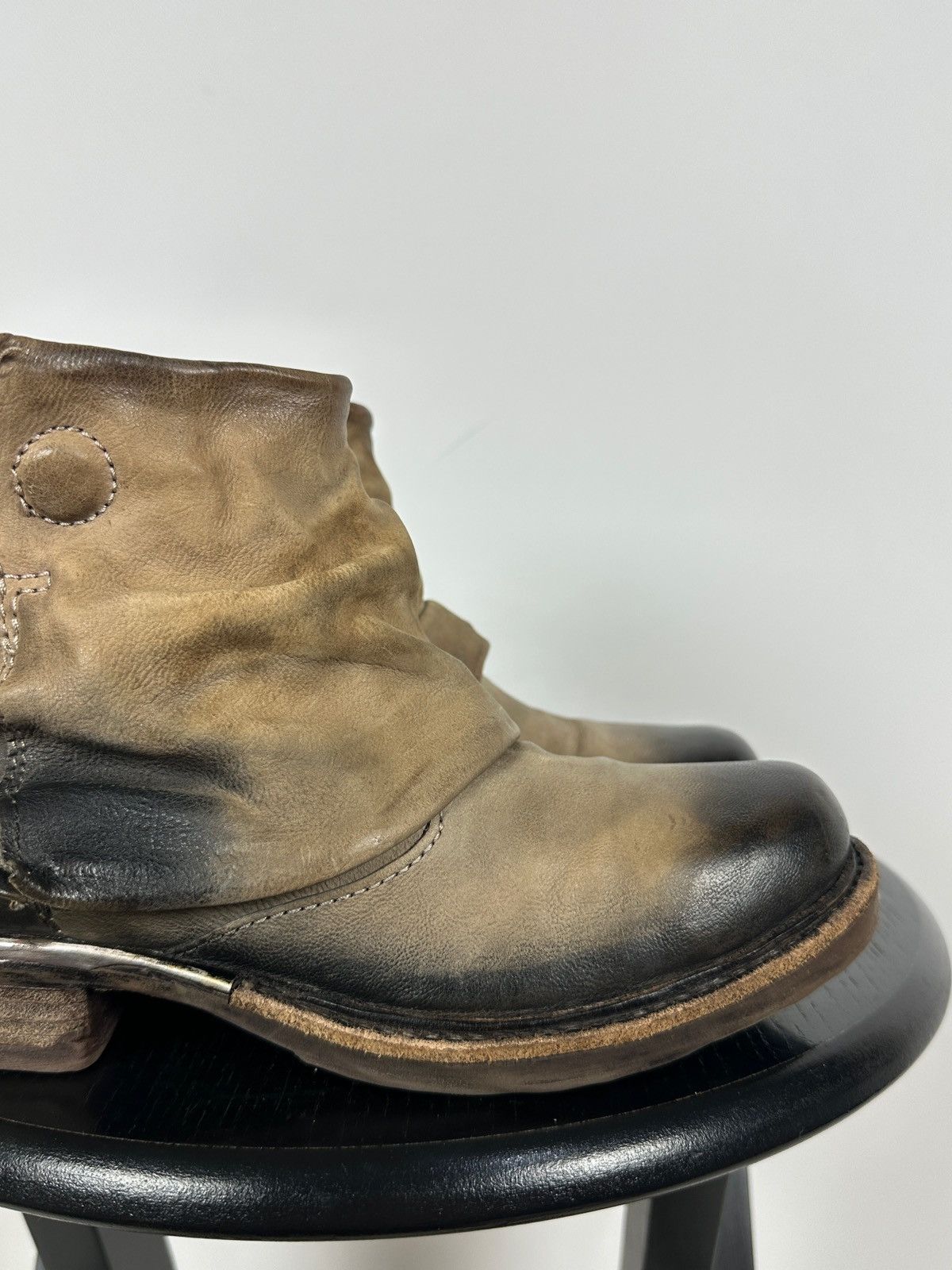 A.S.98 A.S.98. Airstep Distressed Leather Biker Ankle Boots Size US 6 / IT 36 - 16 Thumbnail