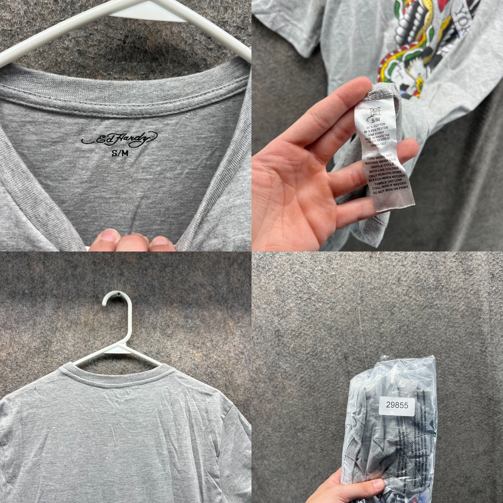 Ed Hardy Ed Hardy Shirt Mens Small Gray Crewneck New York City Skull Heart Logo City Theme Short Sleeve T-Shirt Mens Small Gray All Seasons Vintage: No Size US S / EU 44-46 / 1 - 8 Thumbnail