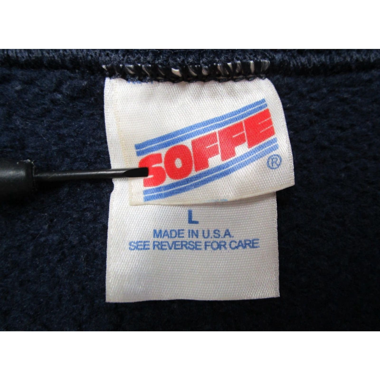 Soffe VINTAGE Soffe Navy Blue Fleece Pullover Sweatshirt Mens Large Crew Neck 90s USA Navy Sports Made in USA Size US L / EU 52-54 / 3 - 3 Thumbnail