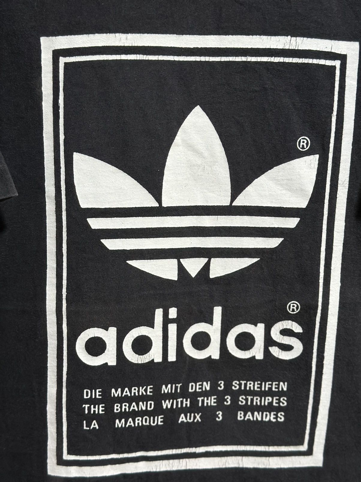 Adidas Thrashed Vintage 90s Adidas Big Logo Sun Faded Tee Size US M / EU 48-50 / 2 - 2 Thumbnail