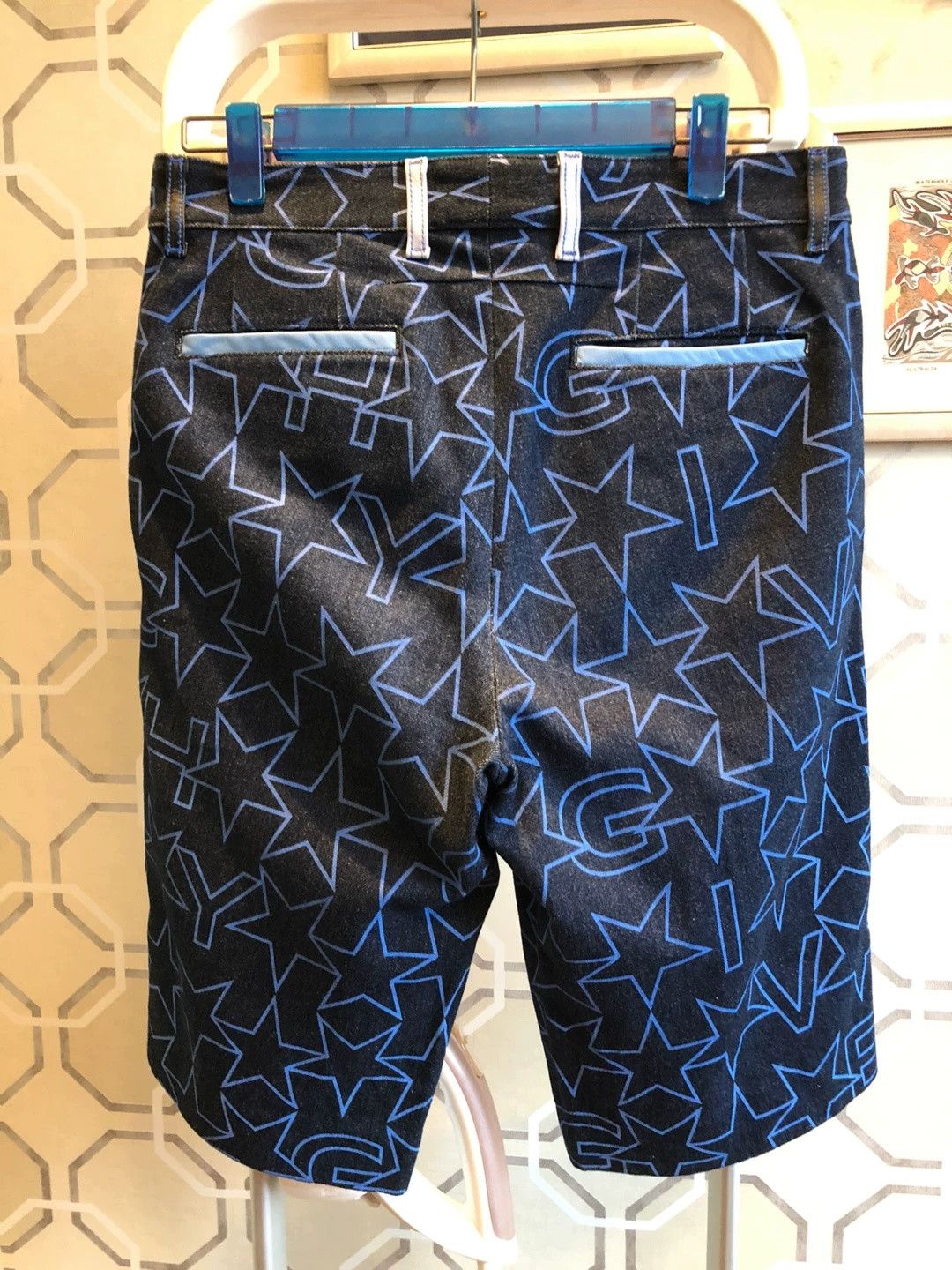 Givenchy Givenchy Blue Star Print Denim Shorts Size US 29 - 5 Thumbnail