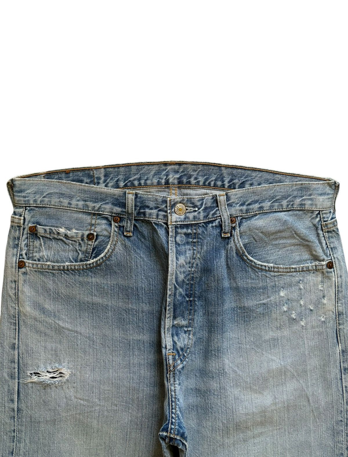 Levi's Vintage 90s Levis 501 Light Wash Distressed Jean Shorts Size US 35 - 4 Thumbnail