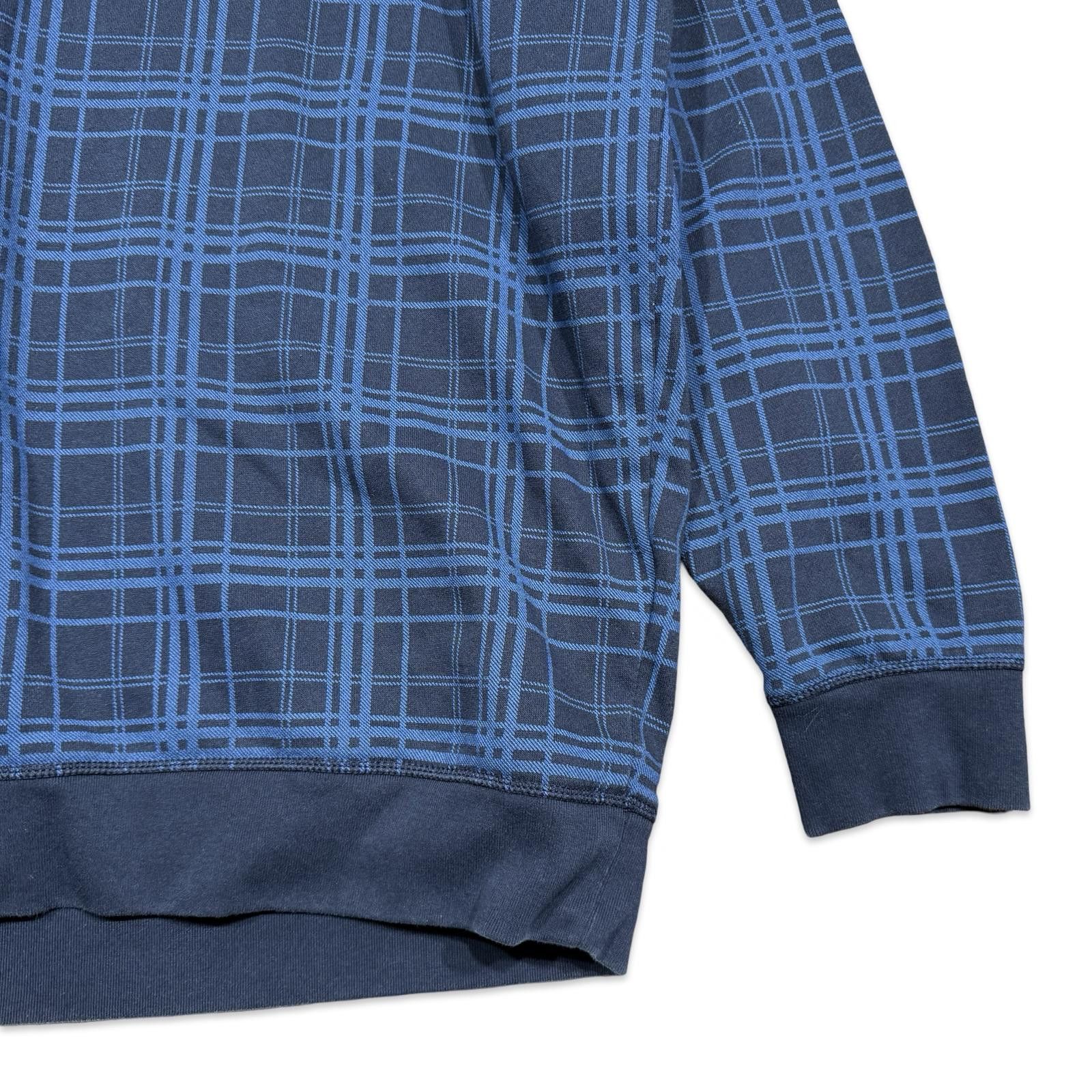 Nautica Nautica Men's Blue Plaid Quarter-Zip Pullover Sweatshirt Size US XXL / EU 58 / 5 - 3 Thumbnail