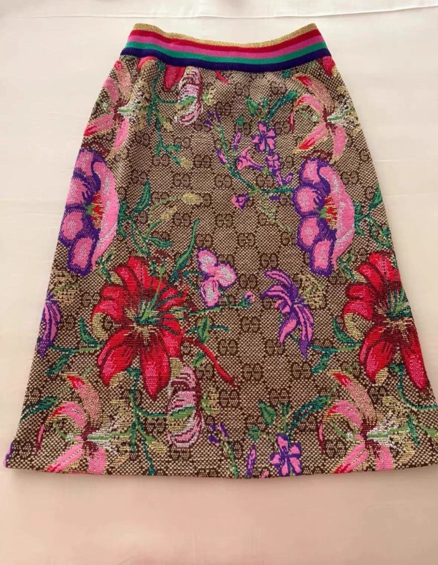 Gucci Gucci GG Monogram Floral Skirt M Size 26" / US 2 / IT 38 - 1 Thumbnail