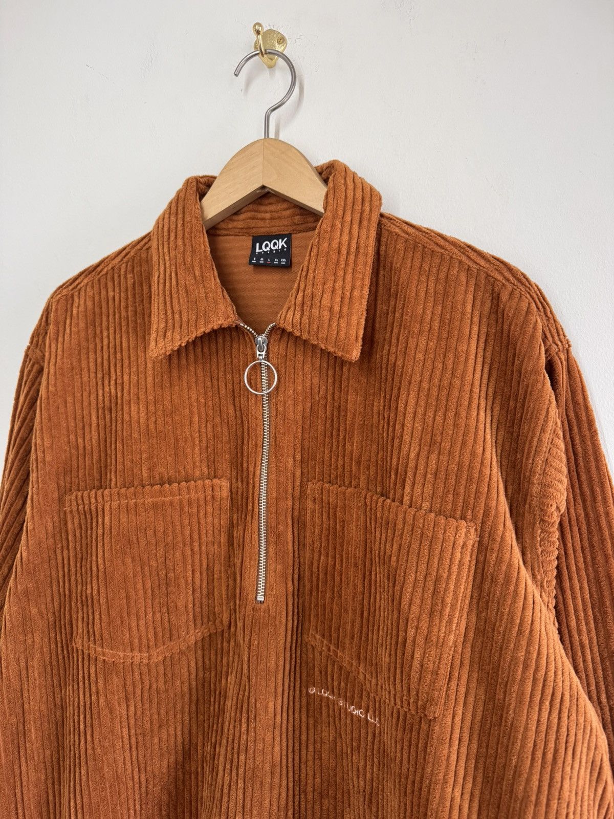 LQQK Studio LQQK Studio Wide Wale Corduroy Zip Shirt Jacket L Rust Size US L / EU 52-54 / 3 - 2 Thumbnail