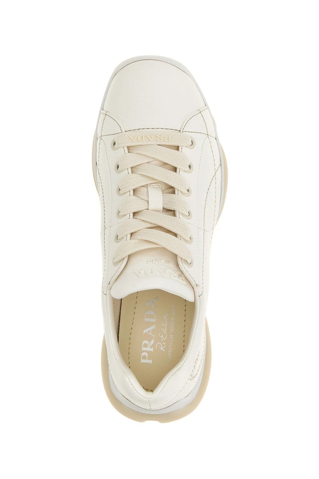 Prada PRADA White Leather Sneakers New And Authentic Size US 7 / IT 37 - 4 Thumbnail