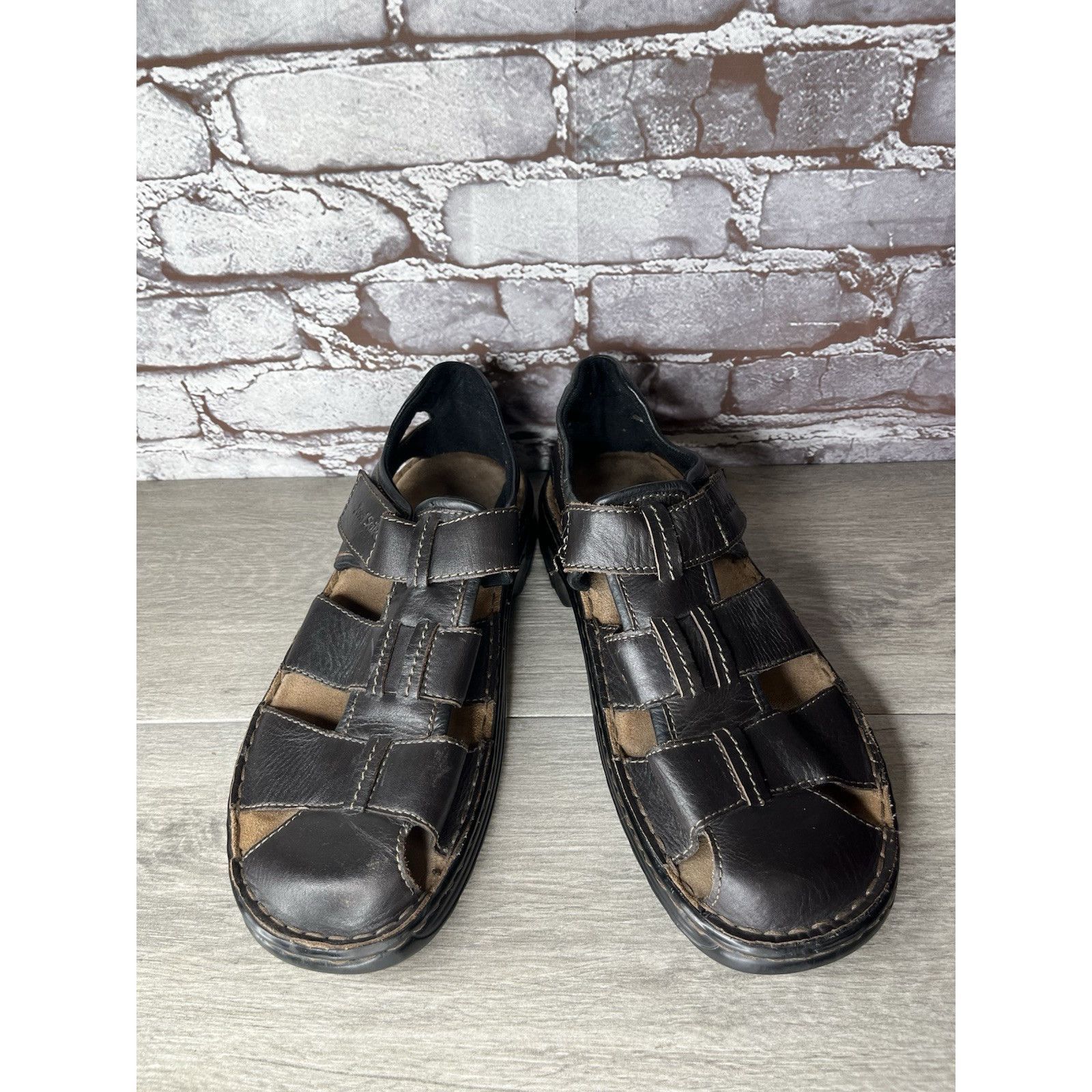 JOSEF SEIBAL Josef Seibel Jeremy Brown Leather Fisherman Strap Sandals Me Size US 12 / EU 45 - 9 Thumbnail