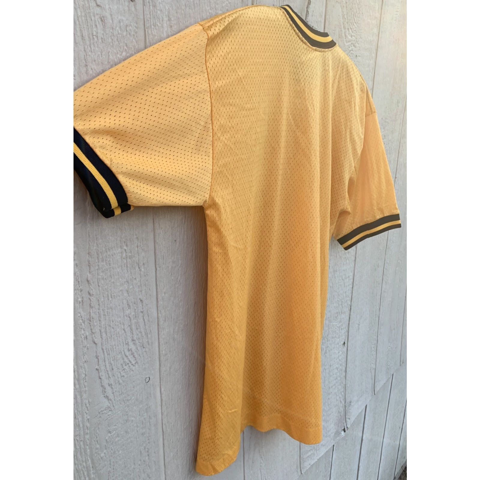Champion VINTAGE Champion Oswego State Nylon Ringer Tee Graphic T Shirt Jersey Blue Bar L Shirt Men Yellow 1970s Women? Size US L / EU 52-54 / 3 - 7 Thumbnail