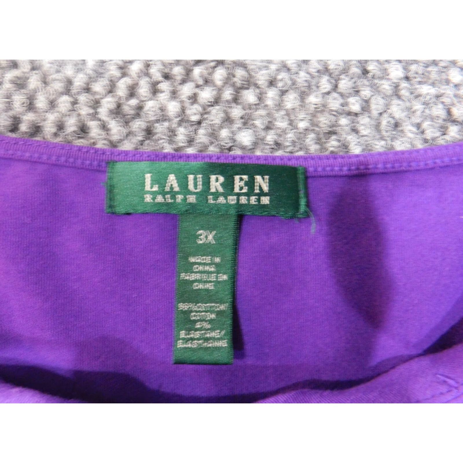 Ralph Lauren Lauren Ralph Lauren 3X Purple Cotton Knit Blouse Women Plus Size Long Sleeve Pullover Casual Stretch Size XXL / US 16-18 / IT 52-54 - 5 Thumbnail