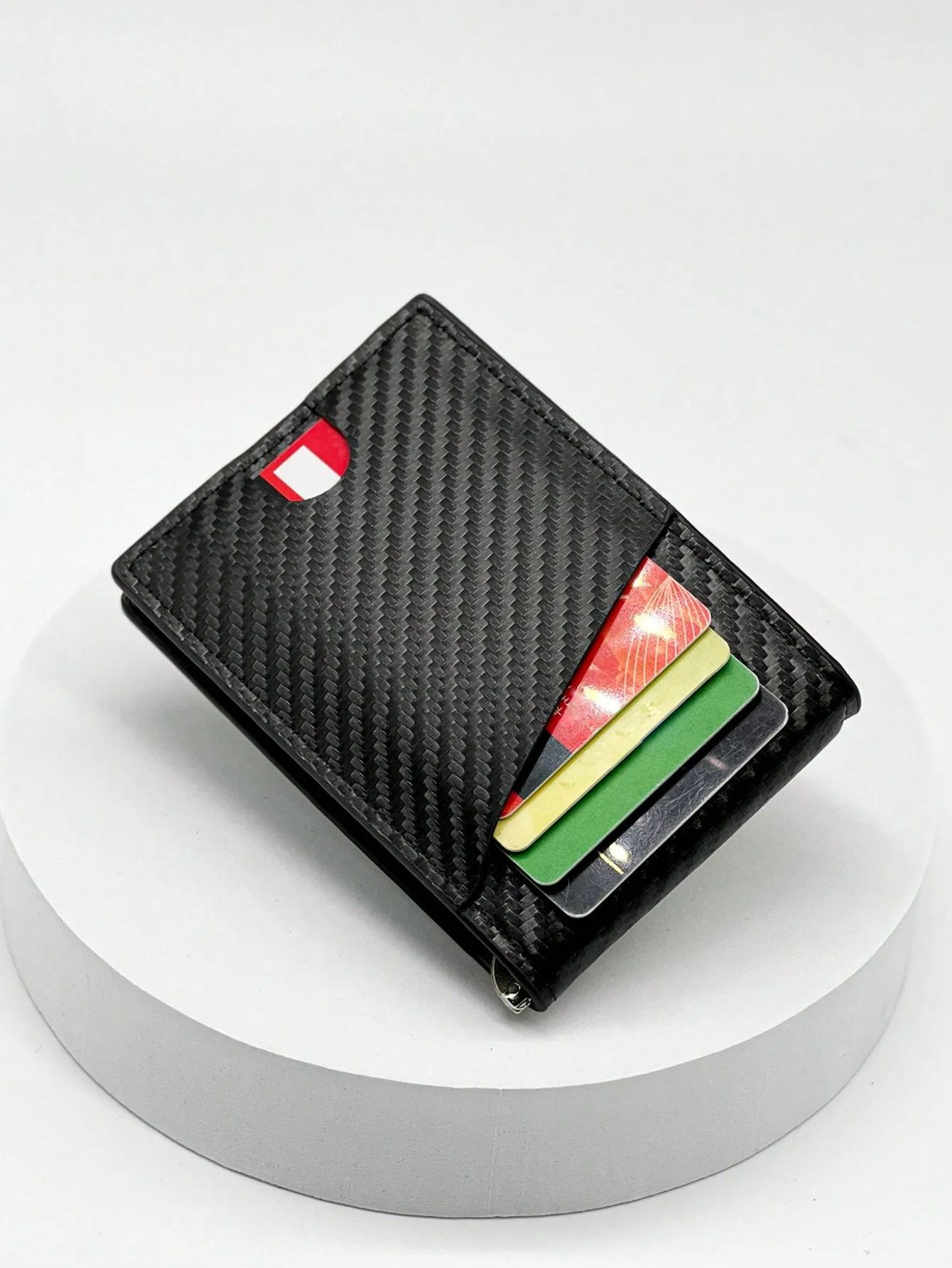 Vintage Business Carbon Fiber Men's Card Case Anti-theft Size ONE SIZE - 3 Thumbnail