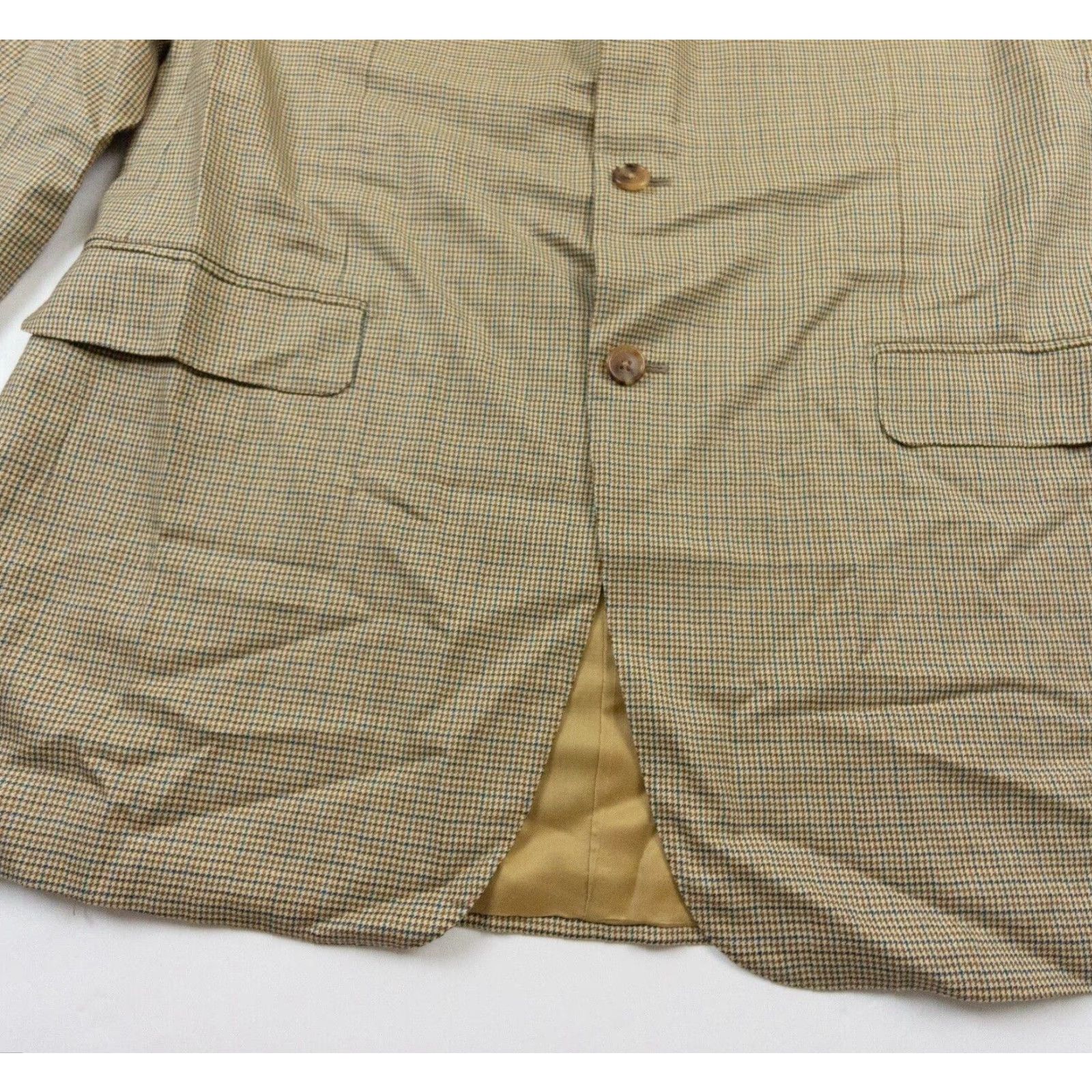 Ermenegildo Zegna Ermenegildo Zegna Blazer Mens 54 Brown Wool Check Jacket Regular Fit Preppy Size 54R - 3 Thumbnail