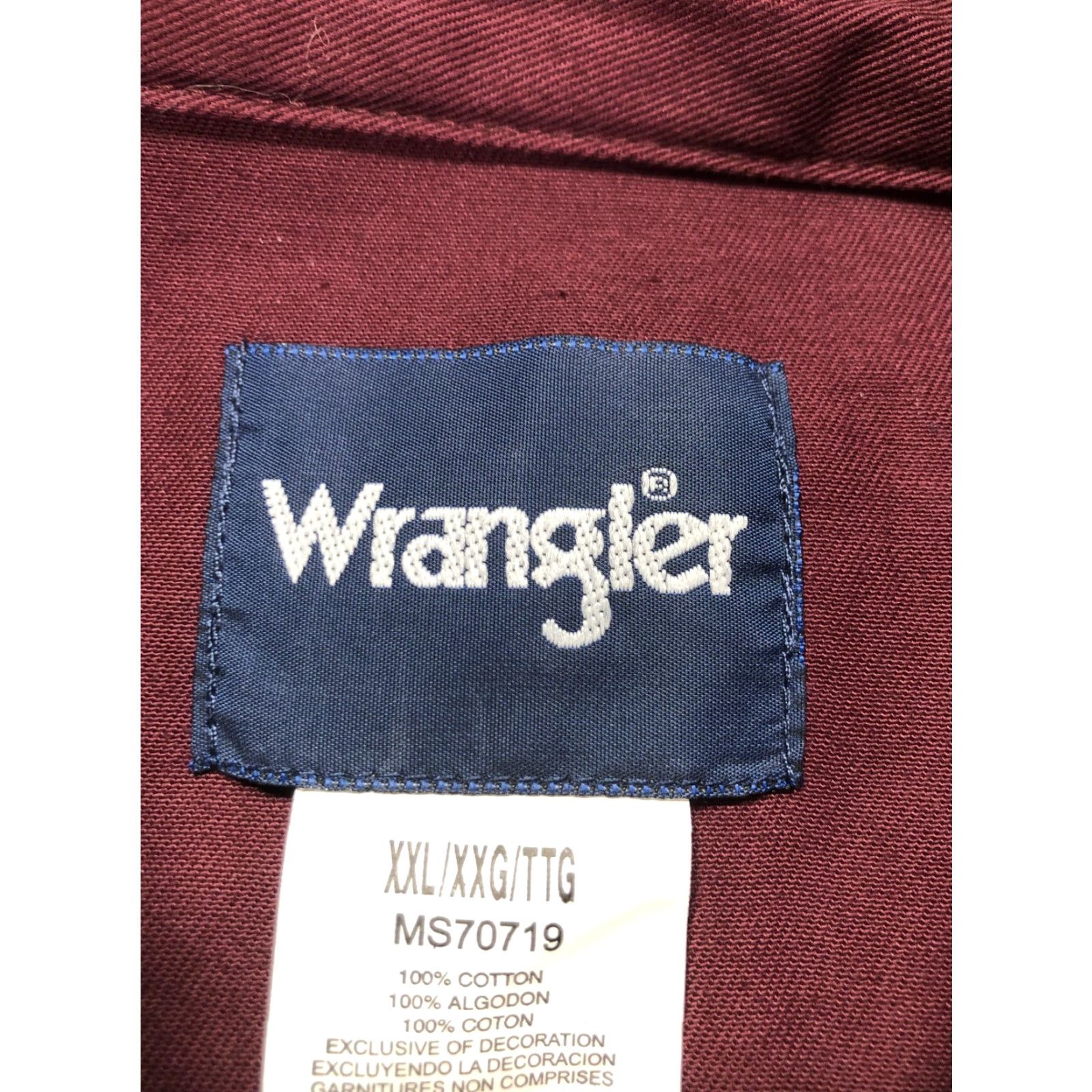 Wrangler Wrangler Shirt Mens 2XL Red Solid Western Pearl Snap Long Sleeve Casual Size US XXL / EU 58 / 5 - 7 Thumbnail