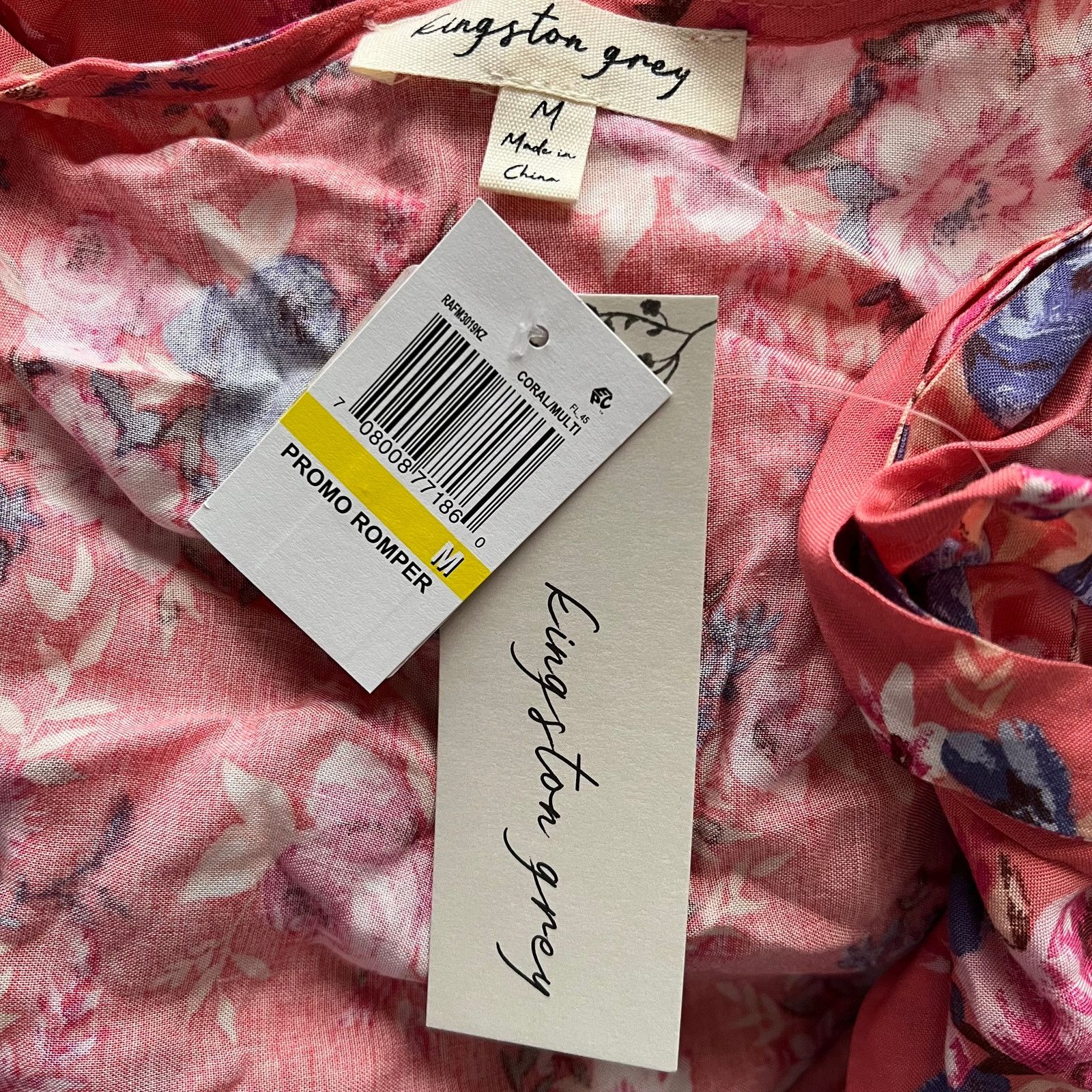 Other Kingston Grey Coral Floral Print Flutter Sleeve Romper, M Size 30" / US 8 / IT 44 - 6 Thumbnail