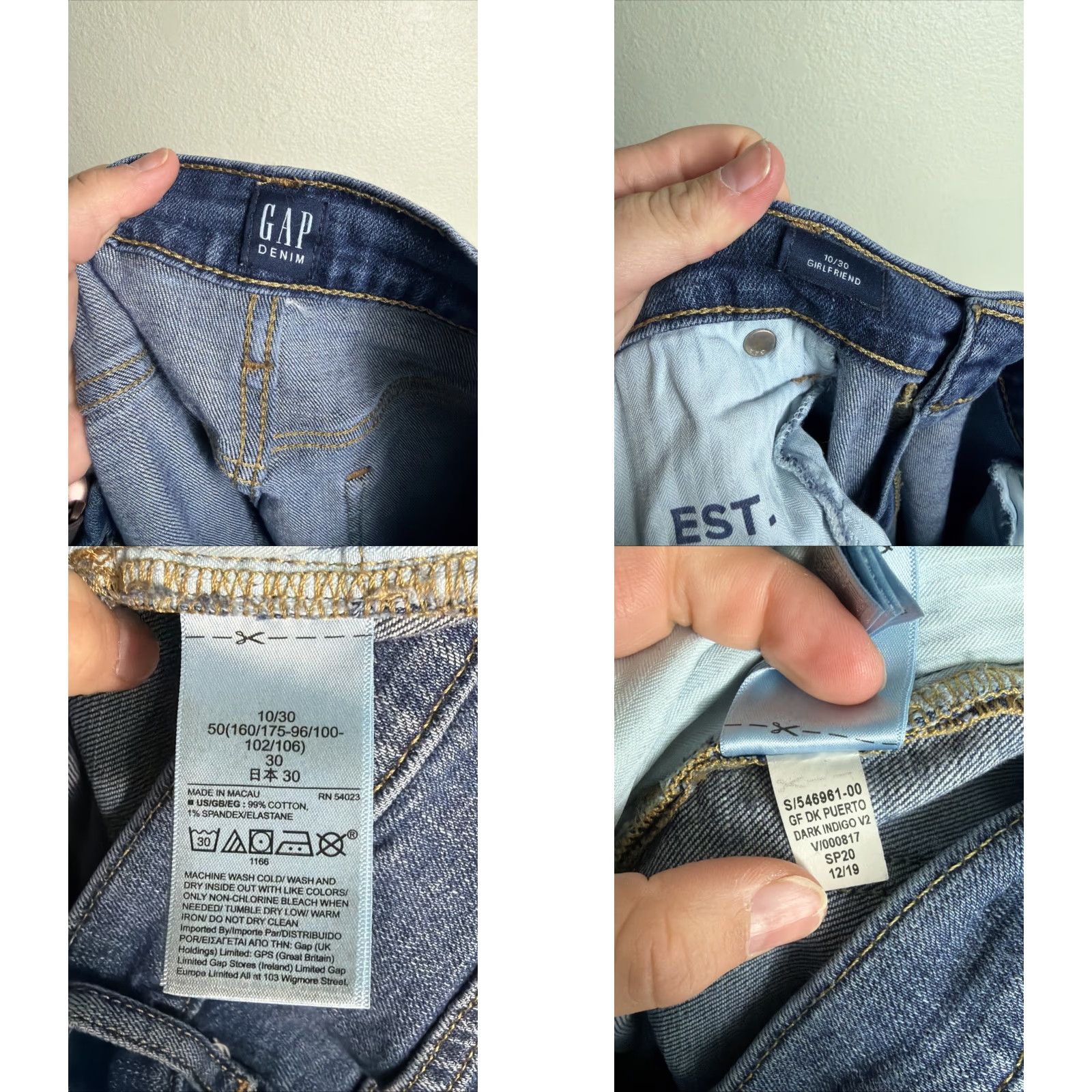 Gap Gap Girlfriend Jeans Medium Wash Women’s Size 10 Straight 32x29 Size 32" / US 10 / IT 46 - 9 Thumbnail