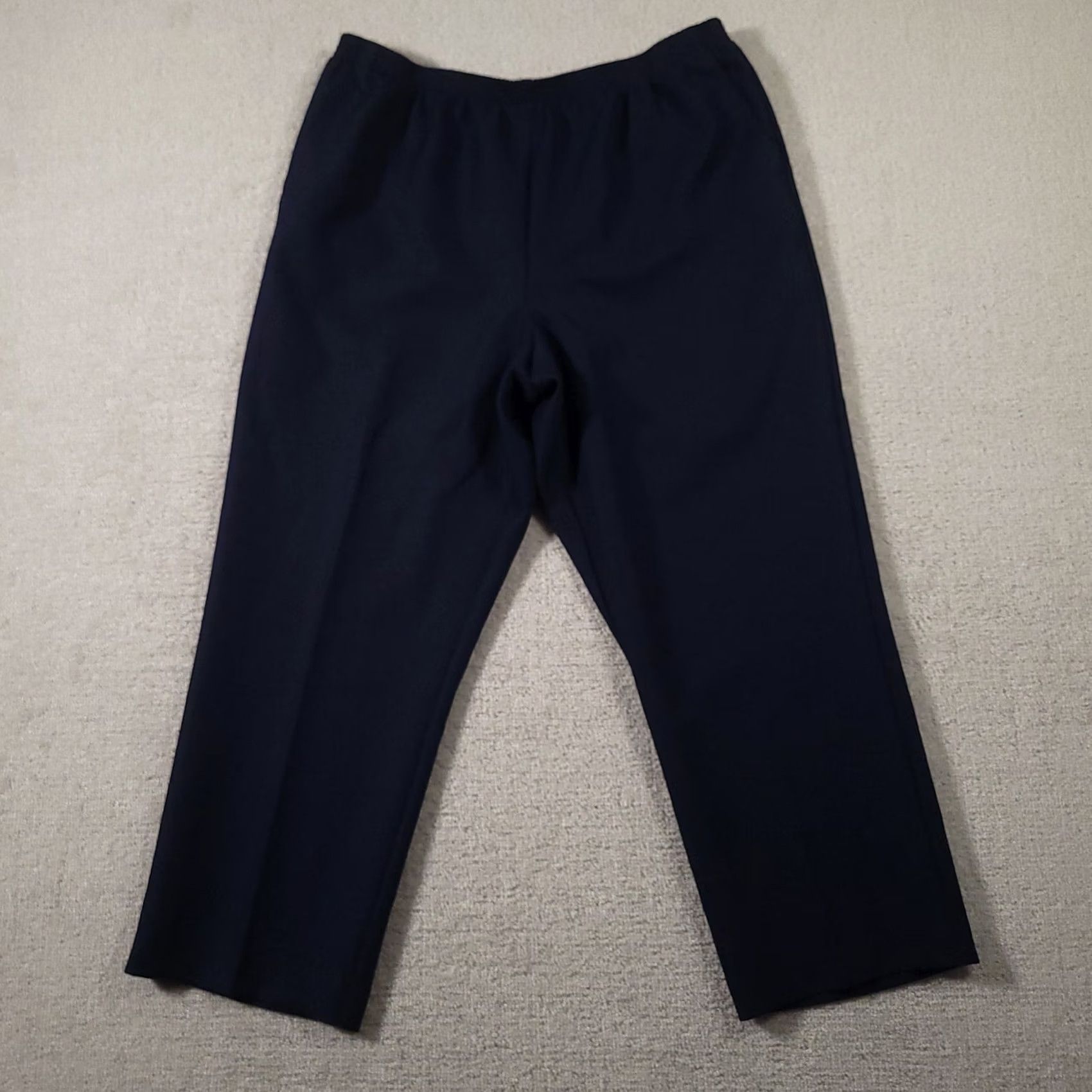 Vintage VINTAGE Alfred Dunner Classic Pull On Pants Women's 18 Navy Blue Pockets High Rise Size 40" / US 18 - 2 Thumbnail