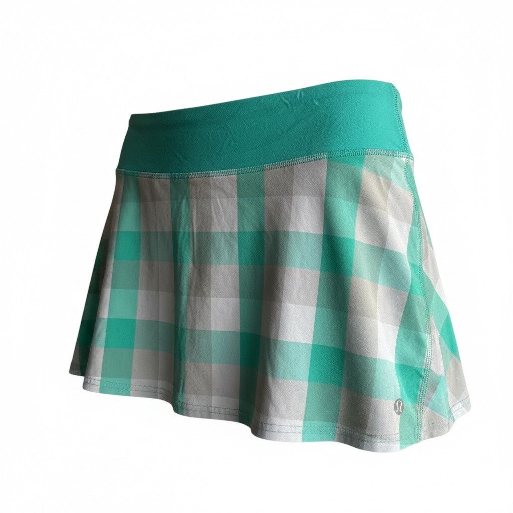 Lululemon LULULEMON RUN SPEED SKIRT SKORT in Plaid Green Sz. 6 Size 28" / US 6 / IT 42 - 3 Thumbnail