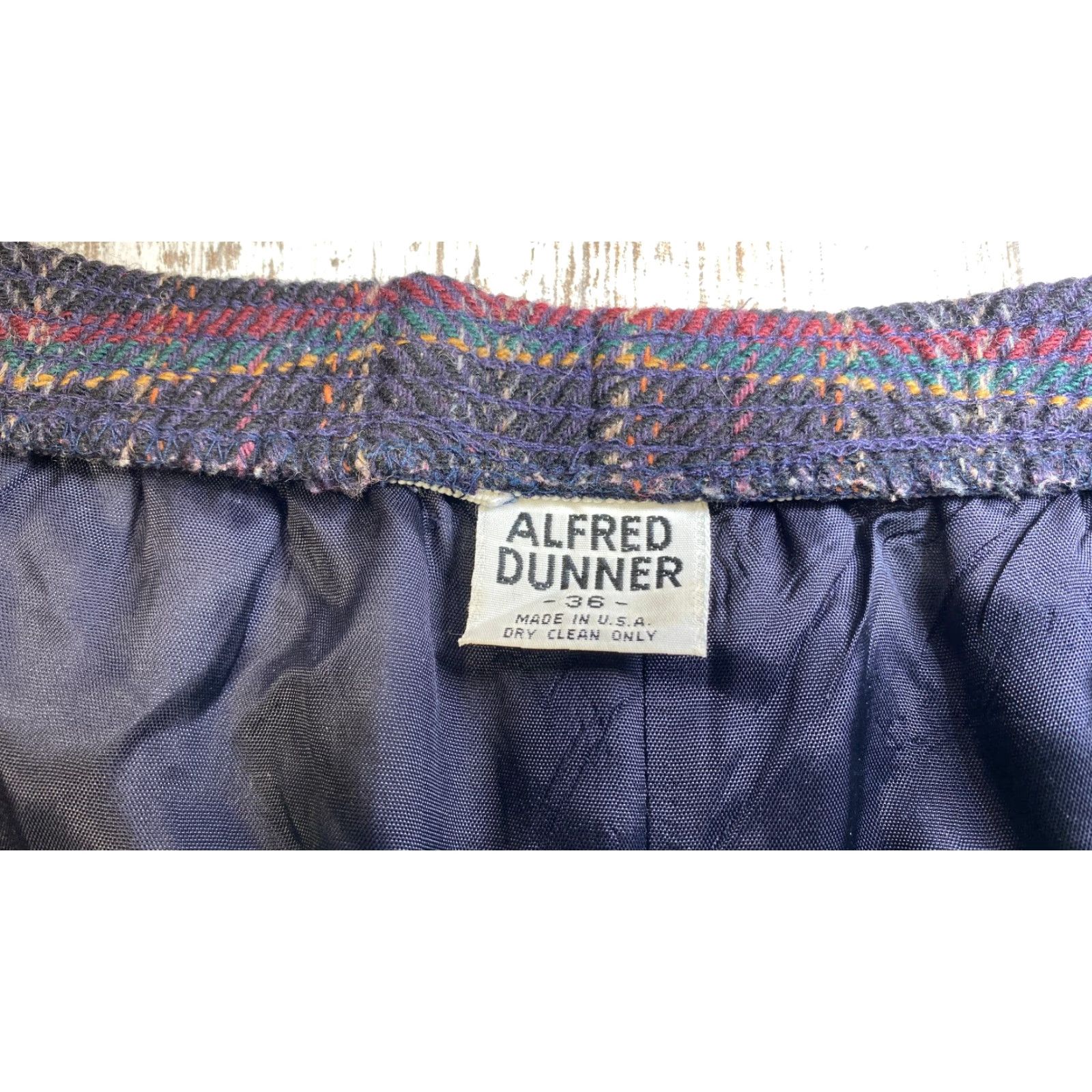 Vintage VINTAGE Alfred Dunner Pants Mens 36 100% Wool Blue Plaid Pleated Lined Golf 7366 Size US 36 / EU 52 - 6 Thumbnail