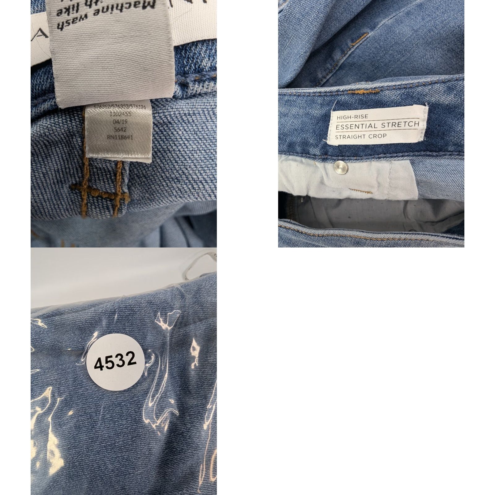 Vintage Lane Bryant Jeans Womens 20 Detail Hem Straight Crop High Rise Essential Stretch Size 42" / US 20 - 9 Thumbnail