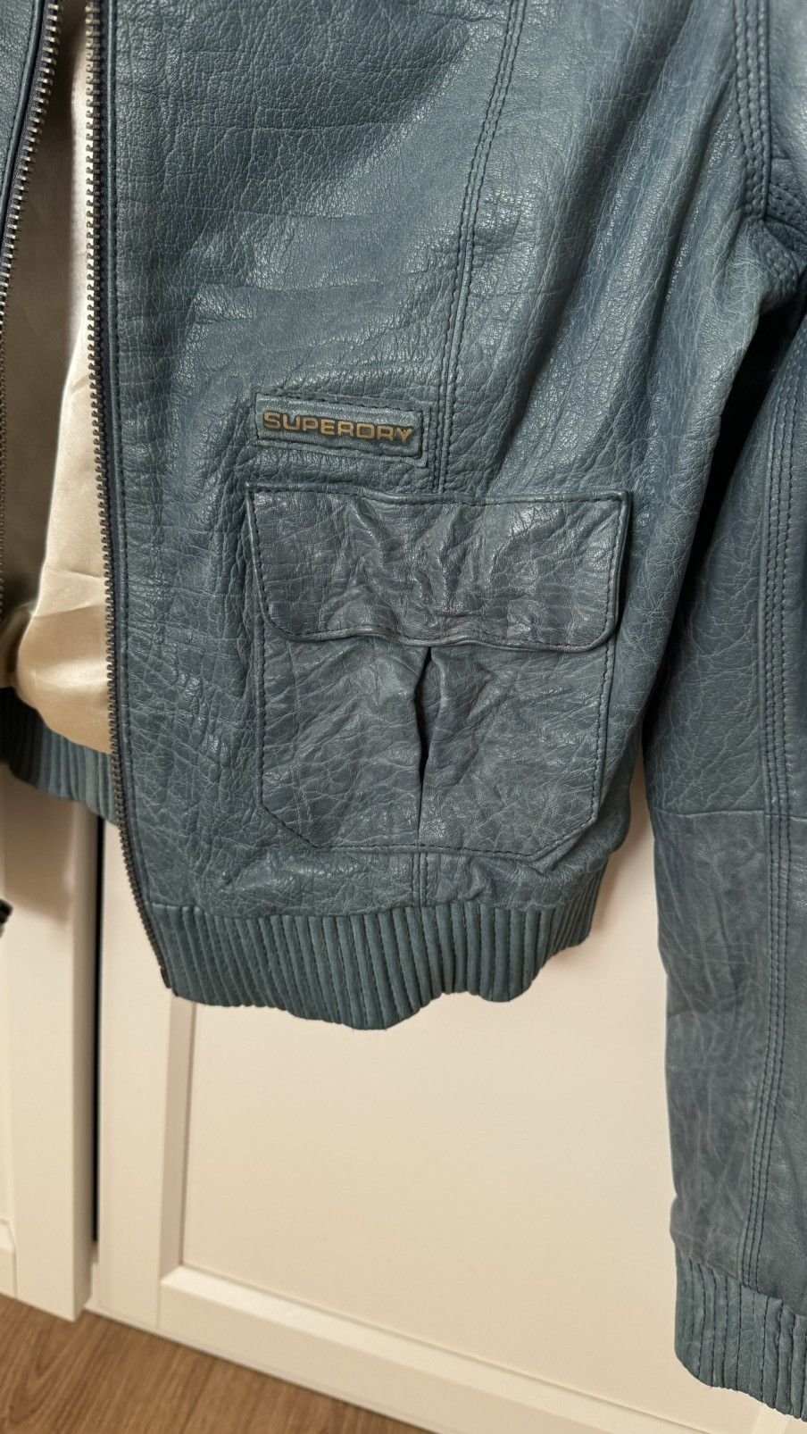 Superdry × Vintage Superdry leather jacket vintage high quality rare zip up Size M / US 6-8 / IT 42-44 - 2 Thumbnail