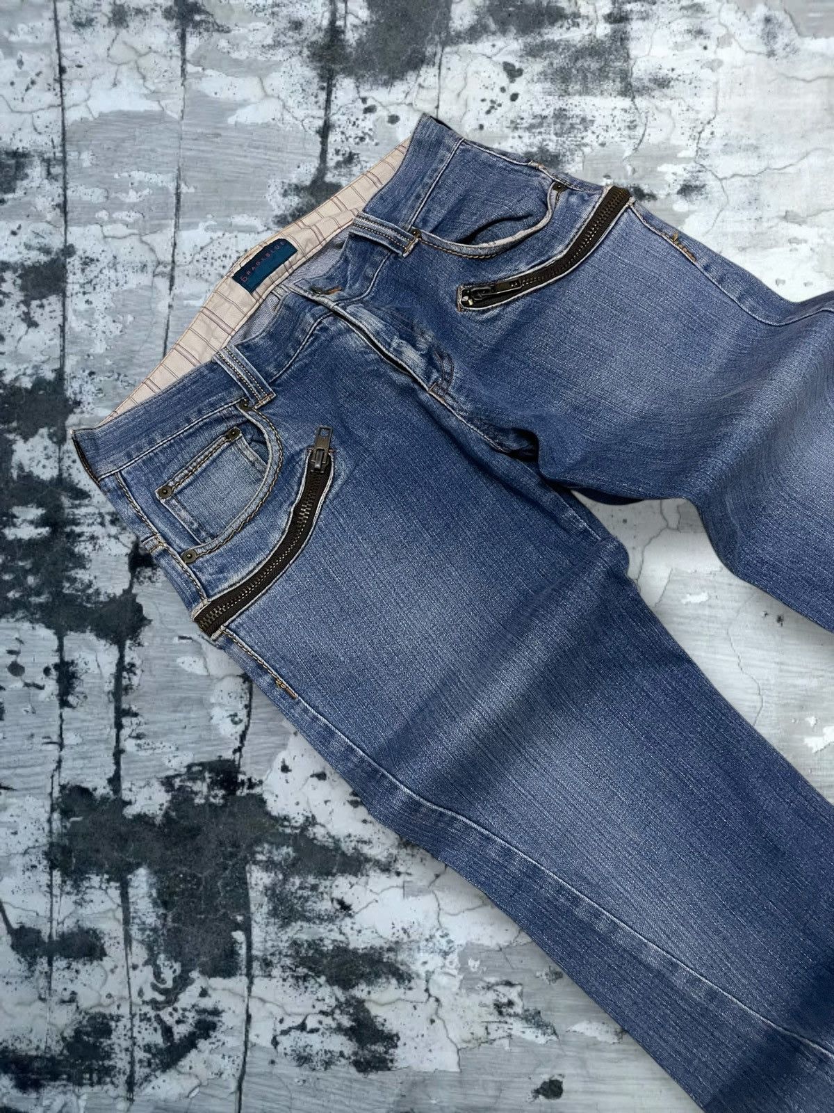 Vintage 1990s Japan Designer RageBlue Double Zip Blue Denim
