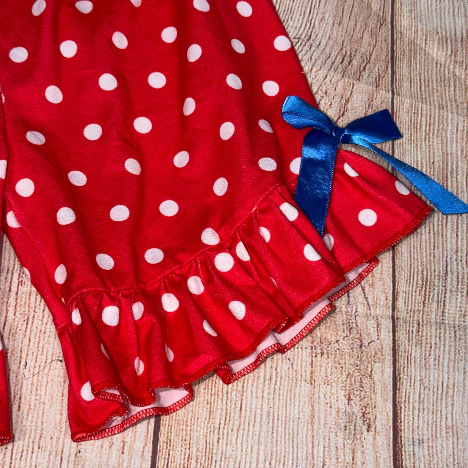 Other Girls 8/9 Red Polka Dot Ruffle Hem Shorts with Blue Ribbon Size 24" / US 00 / IT 34 - 3 Thumbnail