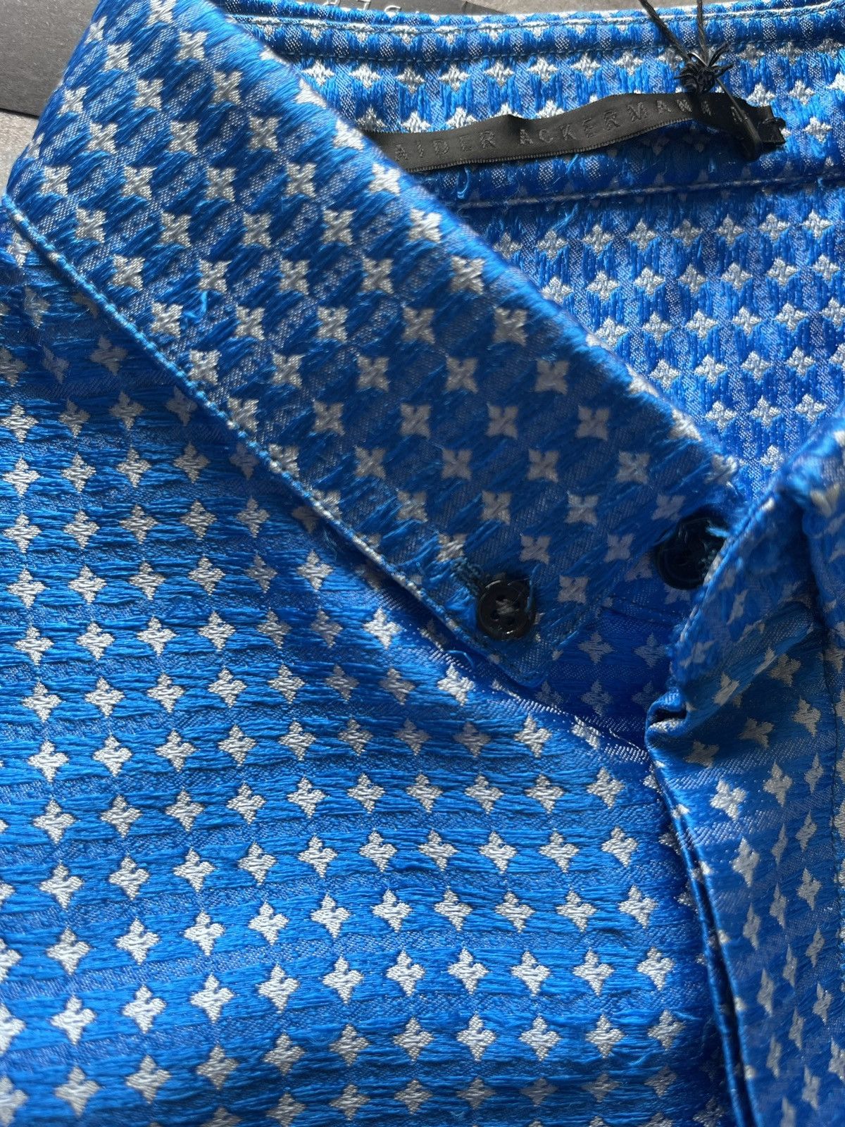Haider Ackermann Haider Ackermann 2017 Silk Blue Jacquard Long Shirt SS17 Size US M / EU 48-50 / 2 - 14 Thumbnail