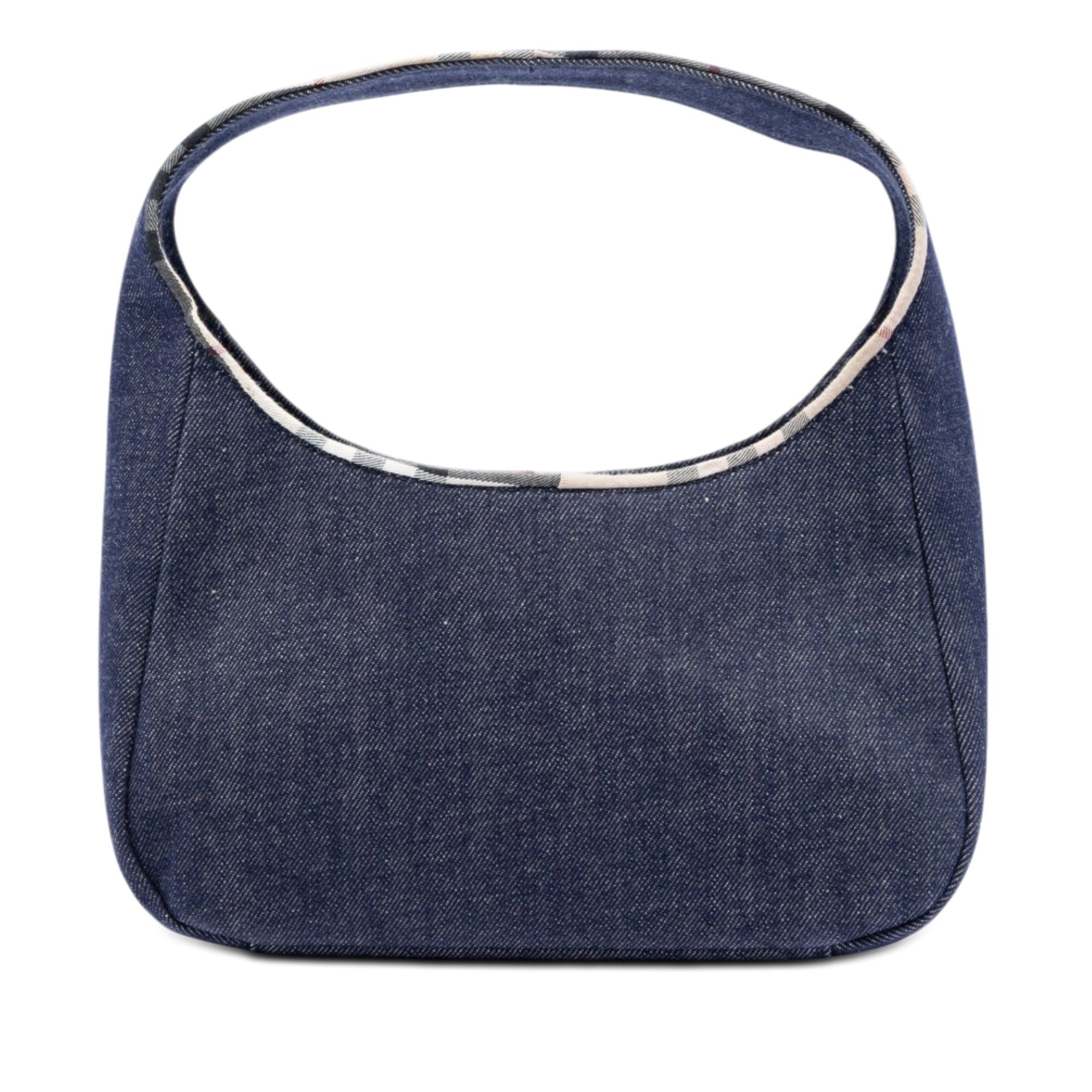 Burberry House Check Canvas Trimmed Denim Handbag Size ONE SIZE - 1 Thumbnail