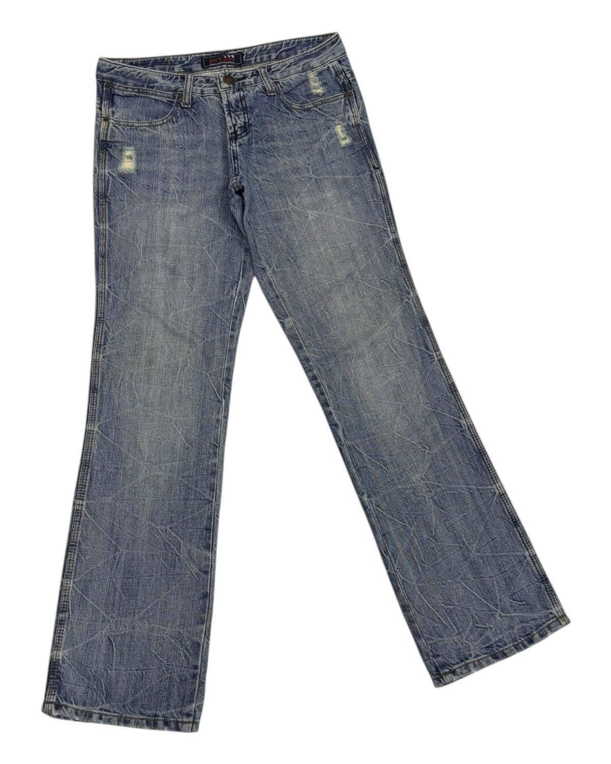Beauty Beast × Hysteric Glamour AFT Japan Flare Jeans Bootcut Distressed Denim Size 31" - 3 Thumbnail