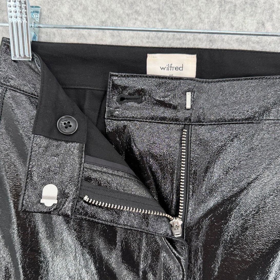 Aritzia Aritzia Wilfred Black Vegan Leather Straight Leg Trousers 00 Size 24" / US 00 / IT 34 - 2 Thumbnail