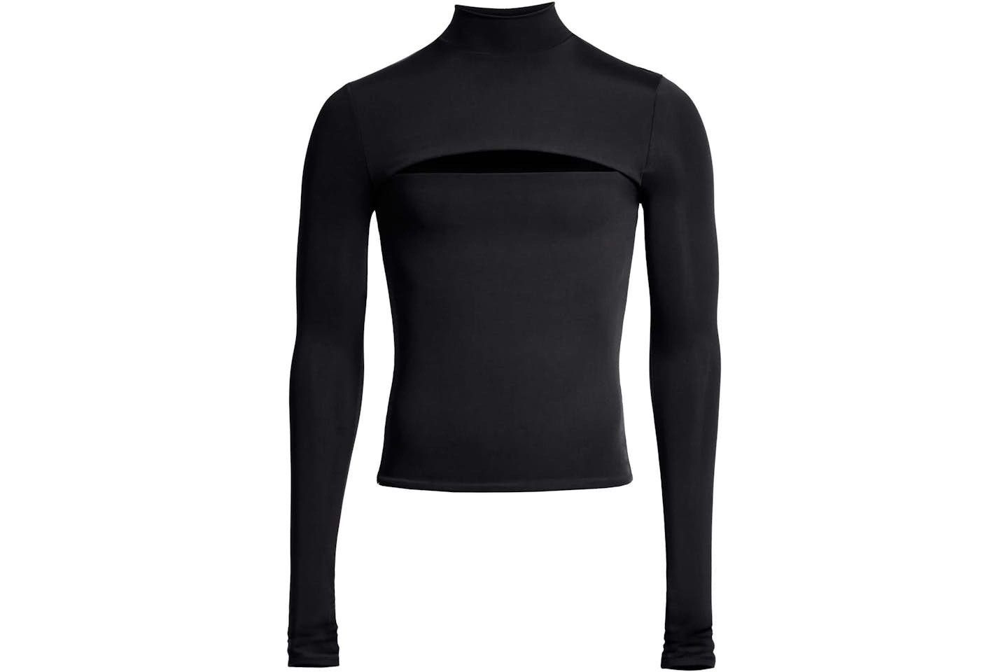 H&M × Mugler NWT Mens HM & MUGLER Black Cut Out Longsleeve Shirt Size XL Size US XL / EU 56 / 4 - 1 Thumbnail