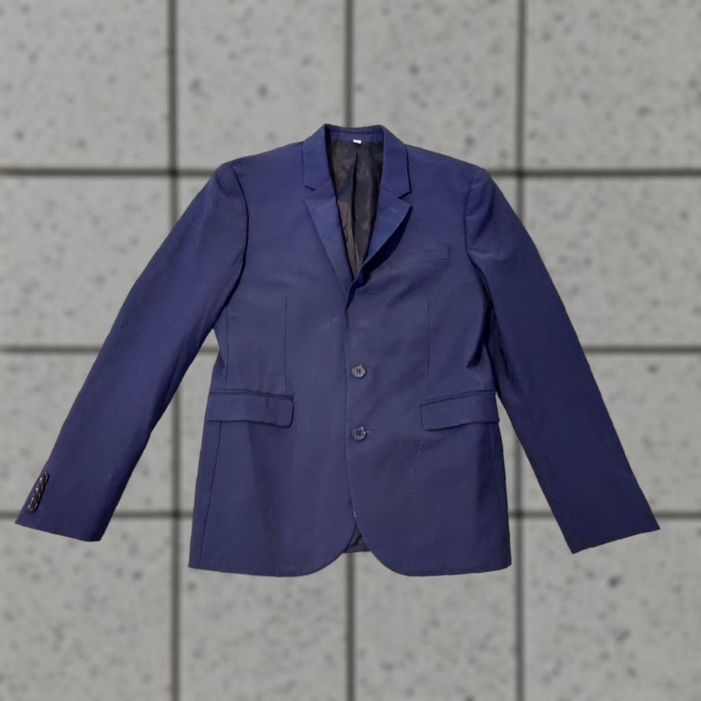 Express Express Wool Blazer 2 Piece Suit Navy Blue 38S Mens Size 38R - 1 Thumbnail