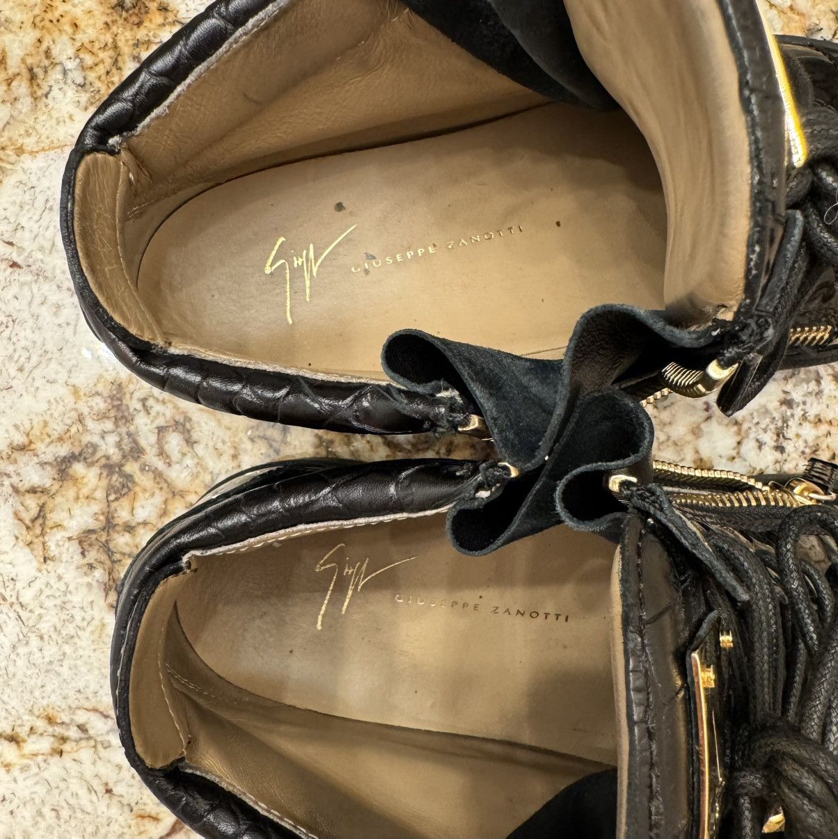 Giuseppe Zanotti Giuseppe Zanotti Kriss Midtop Black Crocodile Size US 9 / EU 42 - 7 Thumbnail