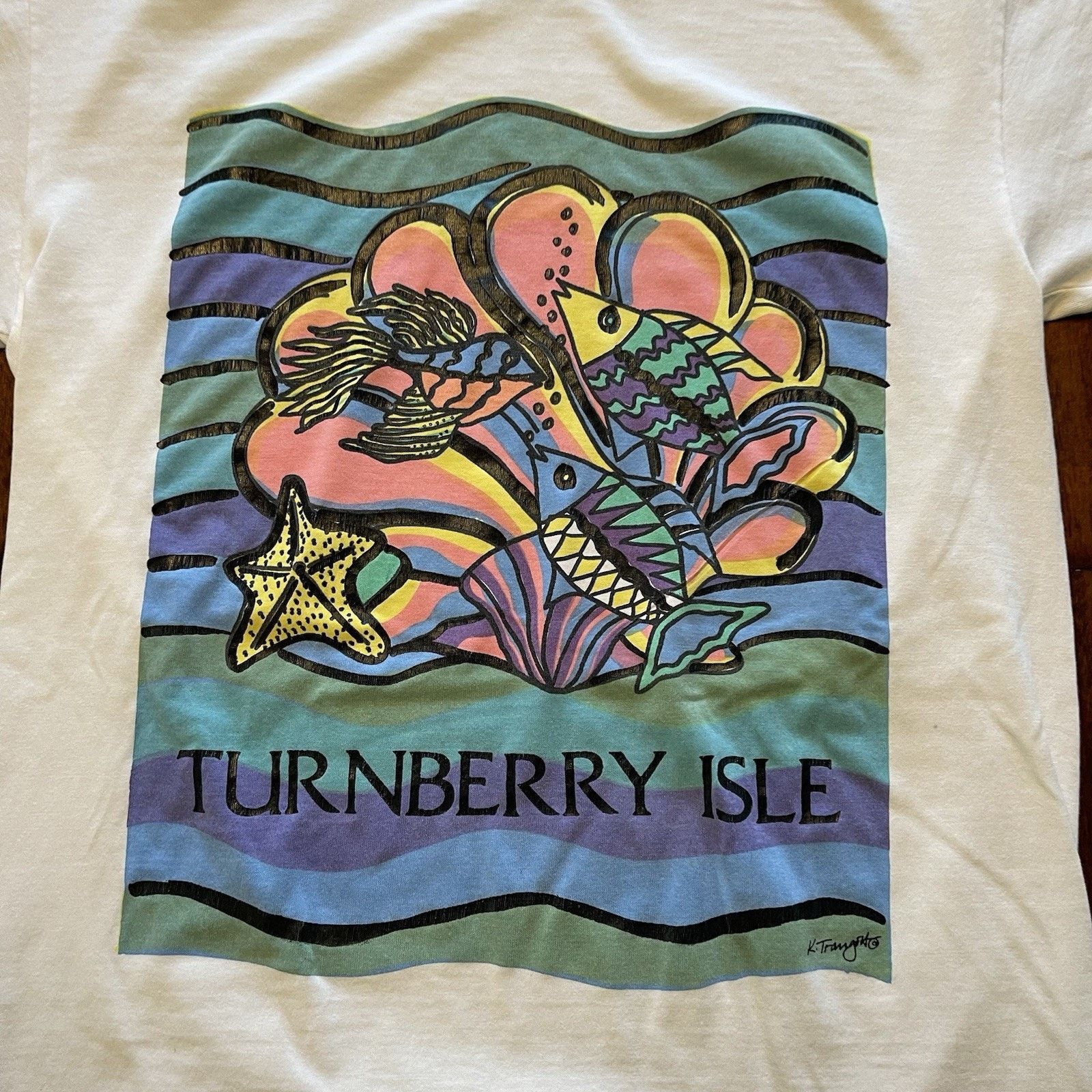 Vintage Vtg single stitch Turnberry Isle Tropical Fish Tshirt Fits M Size US M / EU 48-50 / 2 - 2 Thumbnail