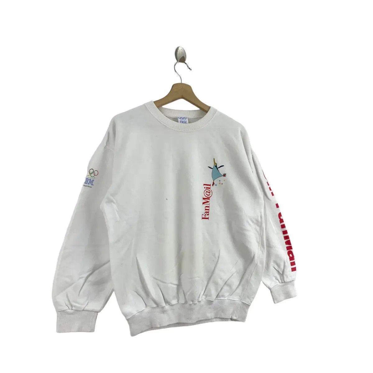 Disney Vtg 1998 IBM FAN MAIL x OLYMPIC NAGANO Penguin Sweatshirt Size M / US 6-8 / IT 42-44 - 4 Thumbnail