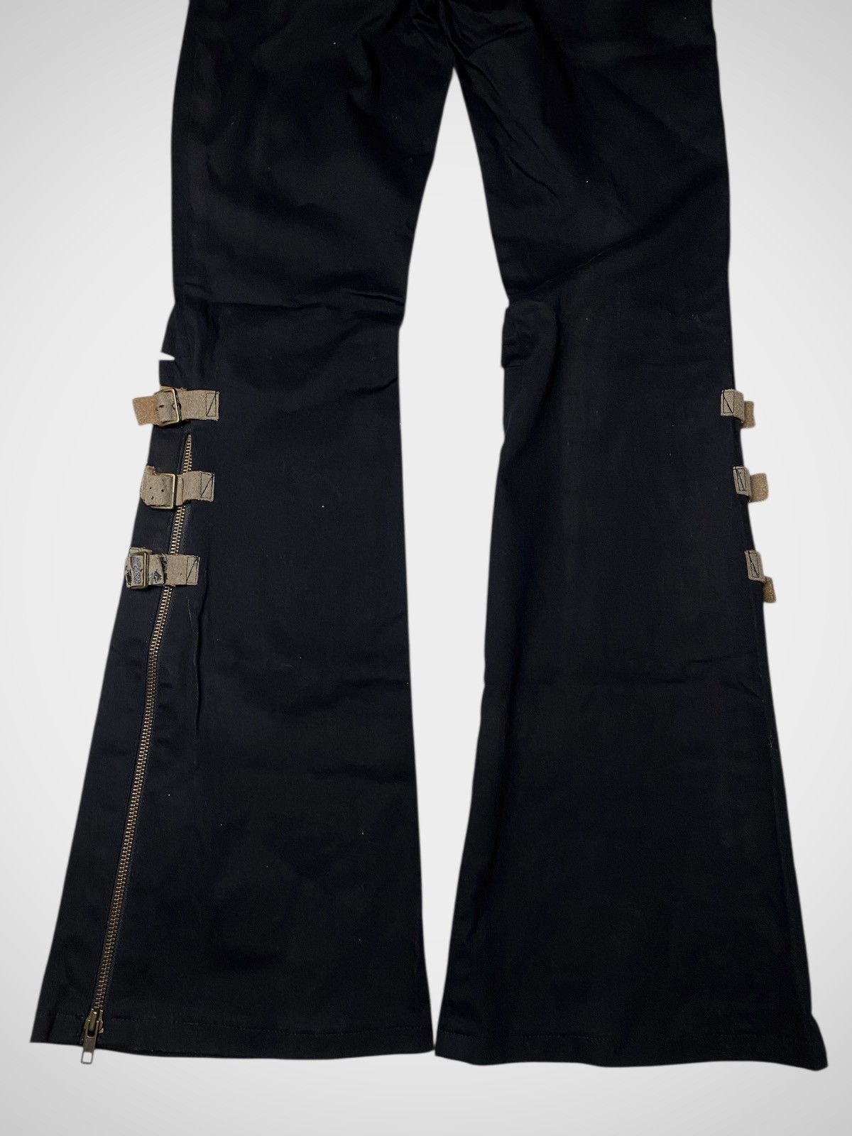 Le Grande Bleu (L.G.B.) Archive Black Peace Now Zip Bondage Flared Pants Size US 26 / EU 42 - 8 Thumbnail