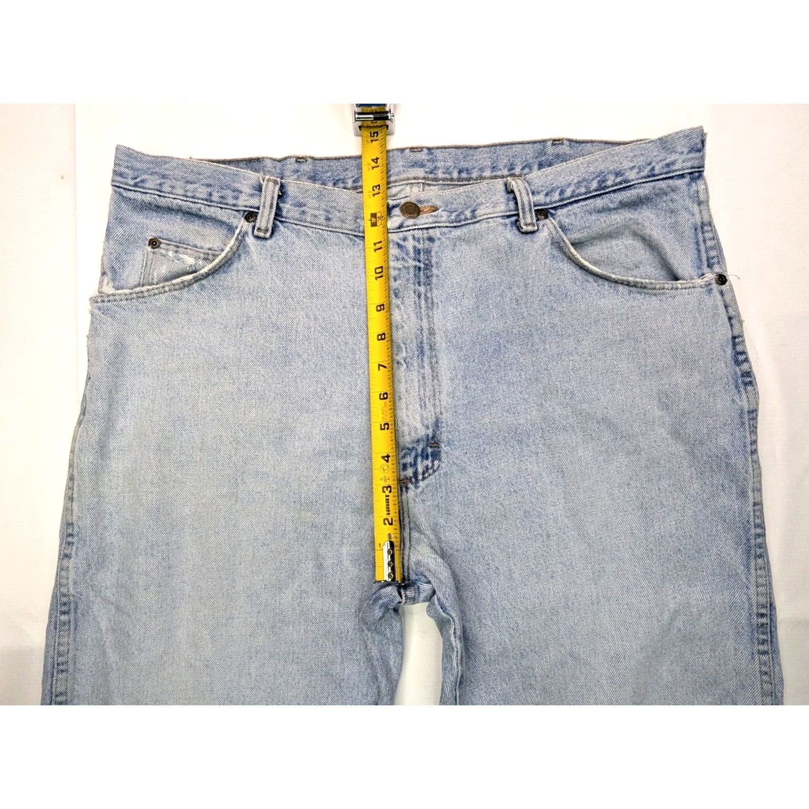 Wrangler VINTAGE Wrangler Rugged Wear Jeans Men 40x32 (True 39x31.5) Blue Lt Wash Straight Leg Size US 39 - 4 Thumbnail