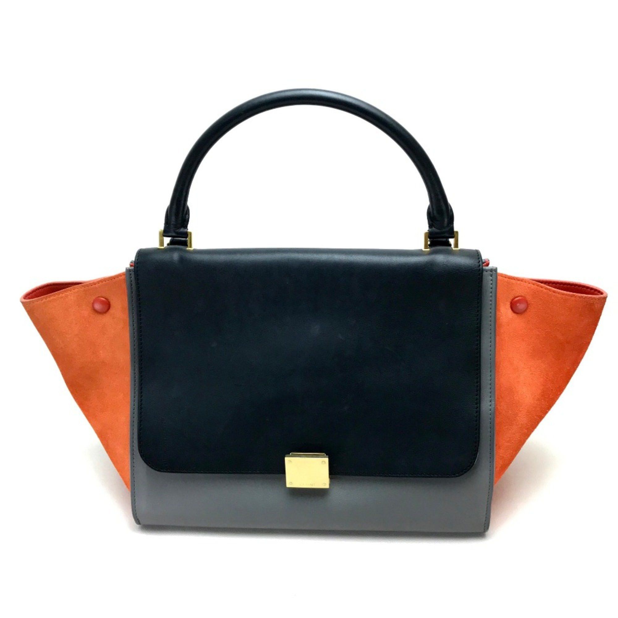 Celine CELINE bag trapeze Shoulder Bag Black Gray x Black x Orange Size ONE SIZE - 1 Thumbnail