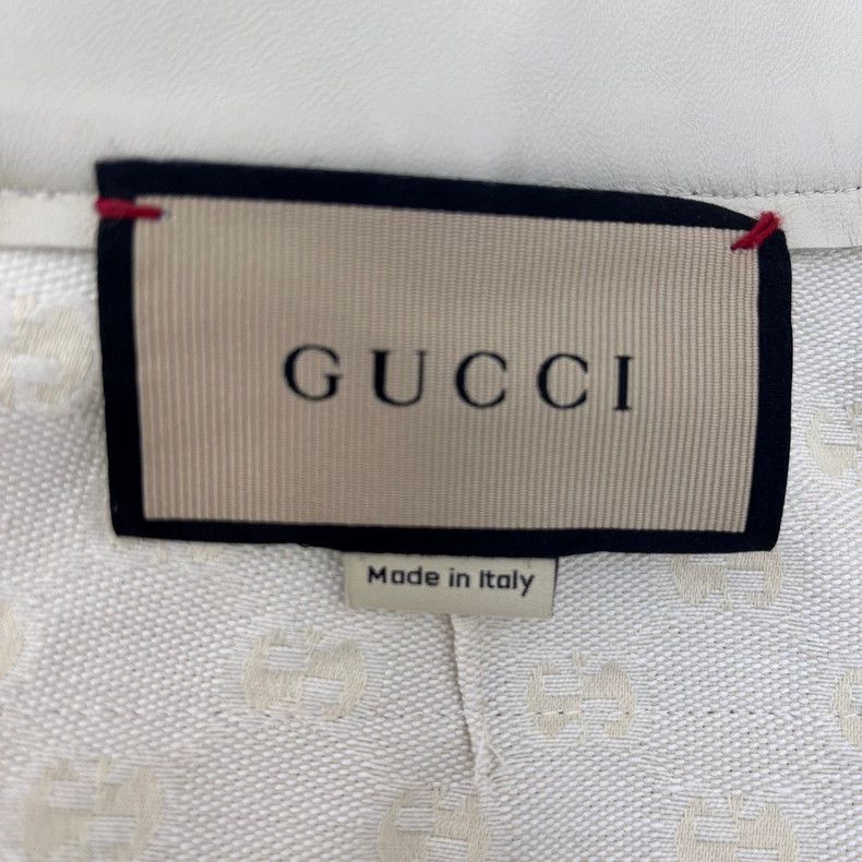 Gucci Gucci Beige leather stitching design full logo shorts 2502- Size US 38 / EU 54 - 5 Thumbnail