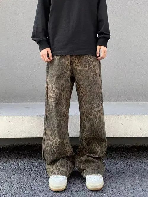 VIBE Vintage Brown Leopard Print Straight Leg Micro Jeans Size US 32 / EU 48 - 1 Thumbnail