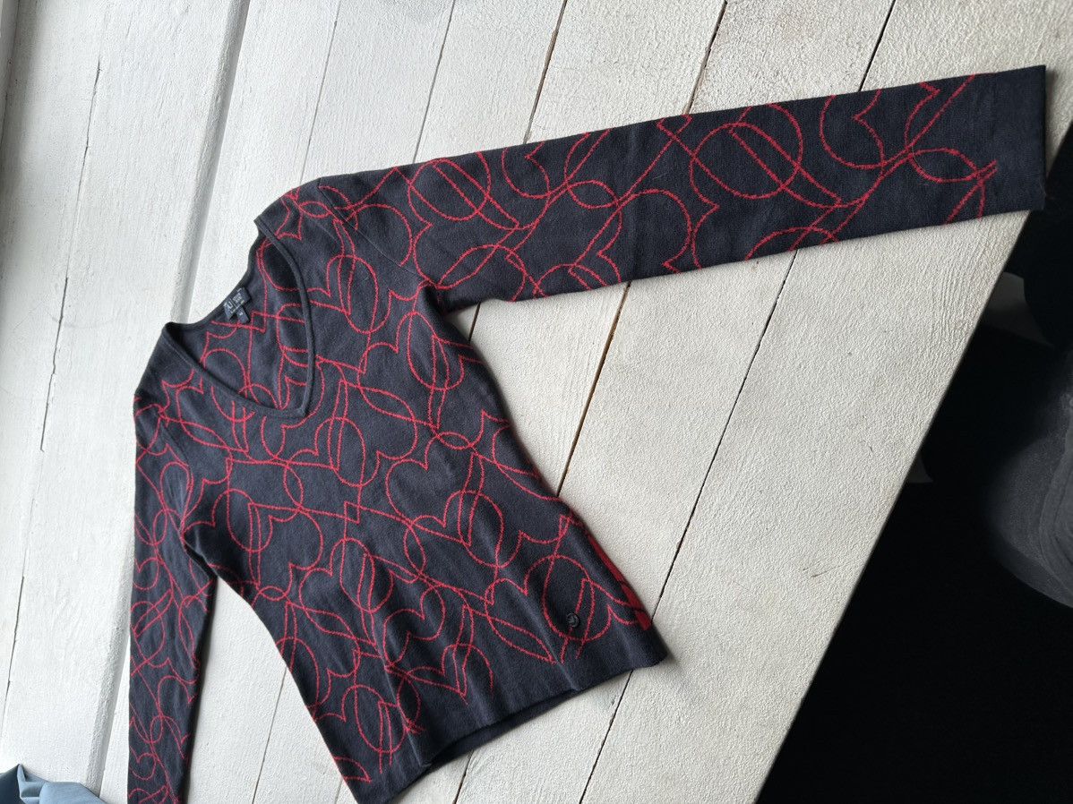 Giorgio Armani 🚨90s Armani Jeans hearts Multicolor Relaxed Fit Sweater L Size M / US 6-8 / IT 42-44 - 2 Thumbnail