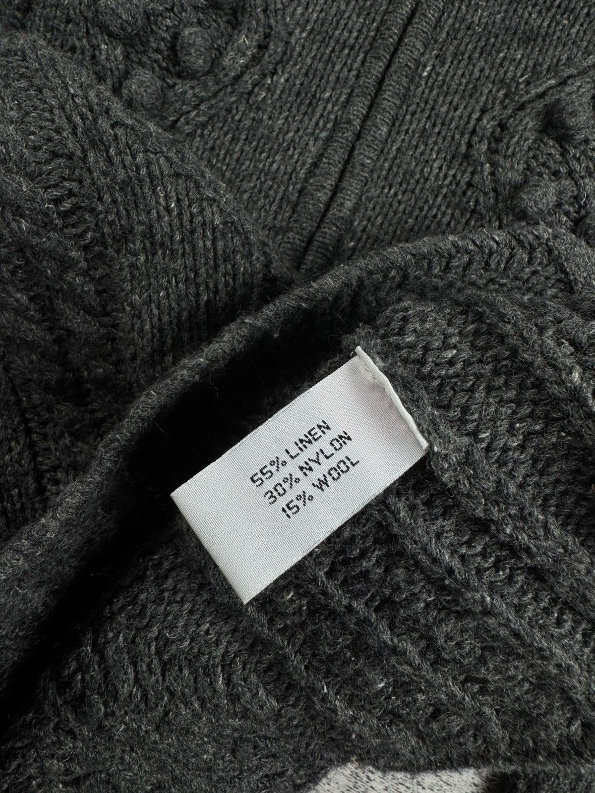 Burberry Thomas Burberry Women’s Gray Cable Knit Linen Wool Small Sweater Hoodie Cardigan Size S / US 4 / IT 40 - 11 Thumbnail