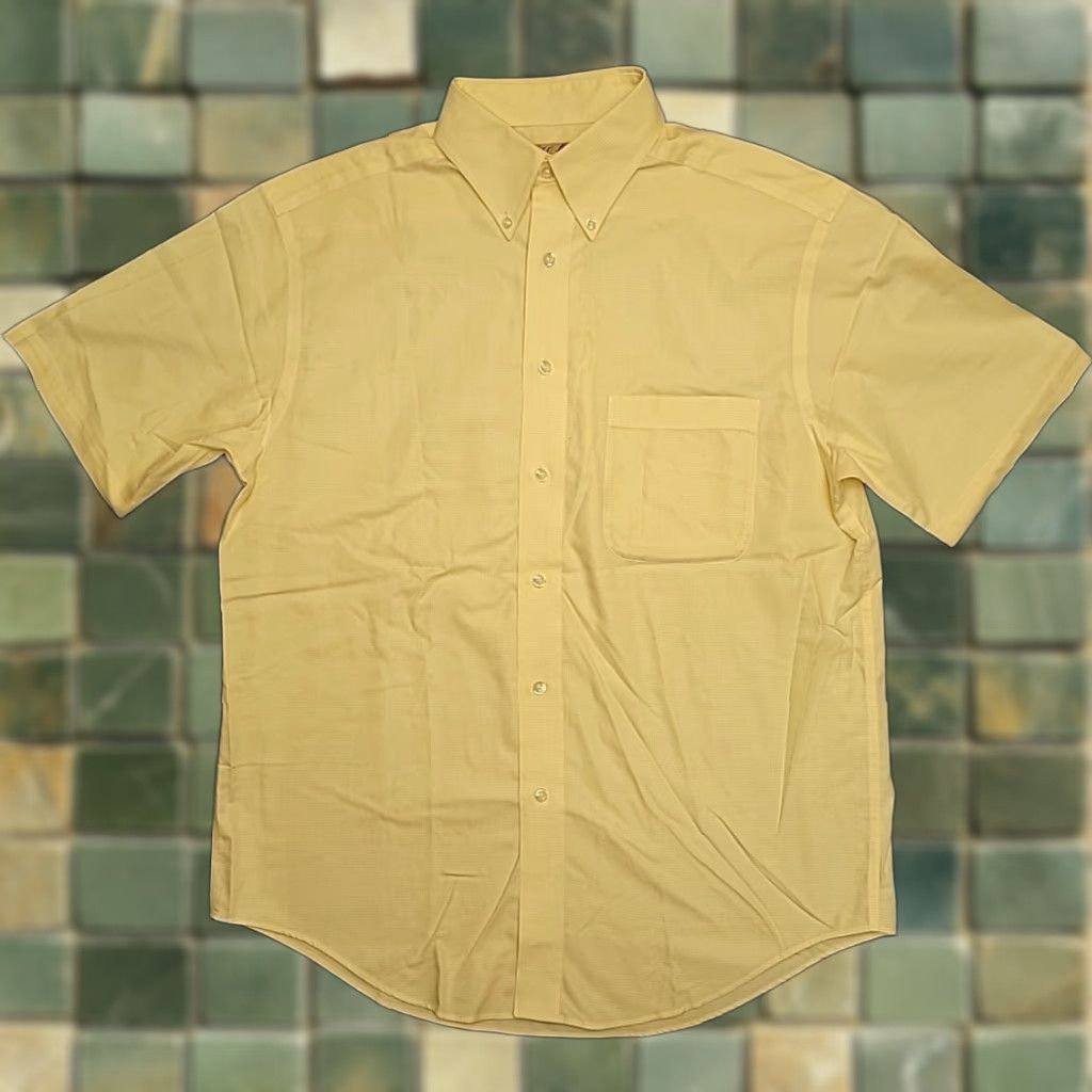 Roundtree & Yorke Gold Label Shirt Mens M Yellow Micro Check Cotton Non-Iron Button-Up Classic Check Shirt Mens M Yellow Non-Iron Cotton Roundtree & Yorke Size US M / EU 48-50 / 2 - 1 Thumbnail