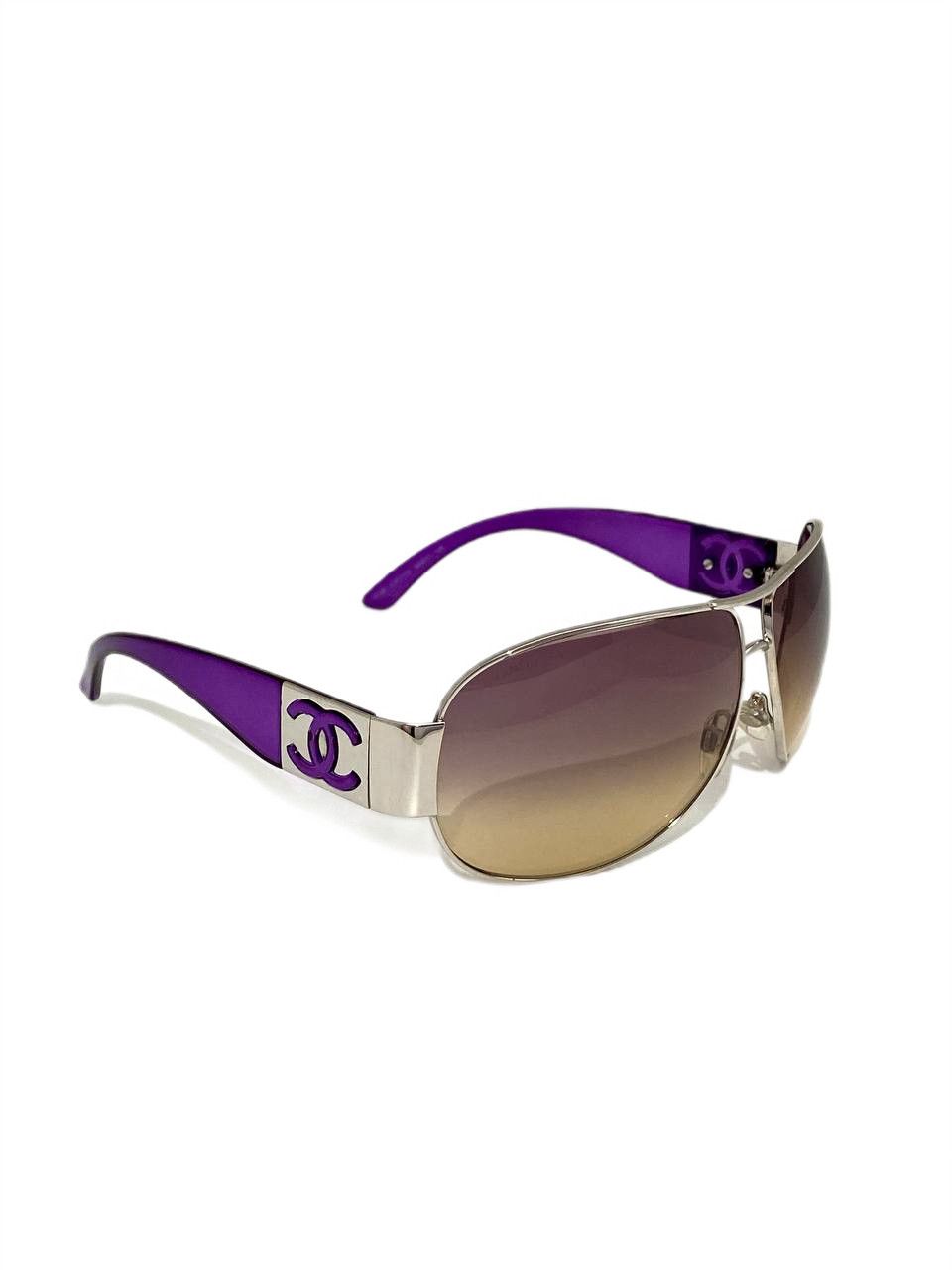 Chanel Chanel CC Logo Oversized Wrap Aviator 4128 Sunglasses Y2K Size ONE SIZE - 1 Thumbnail