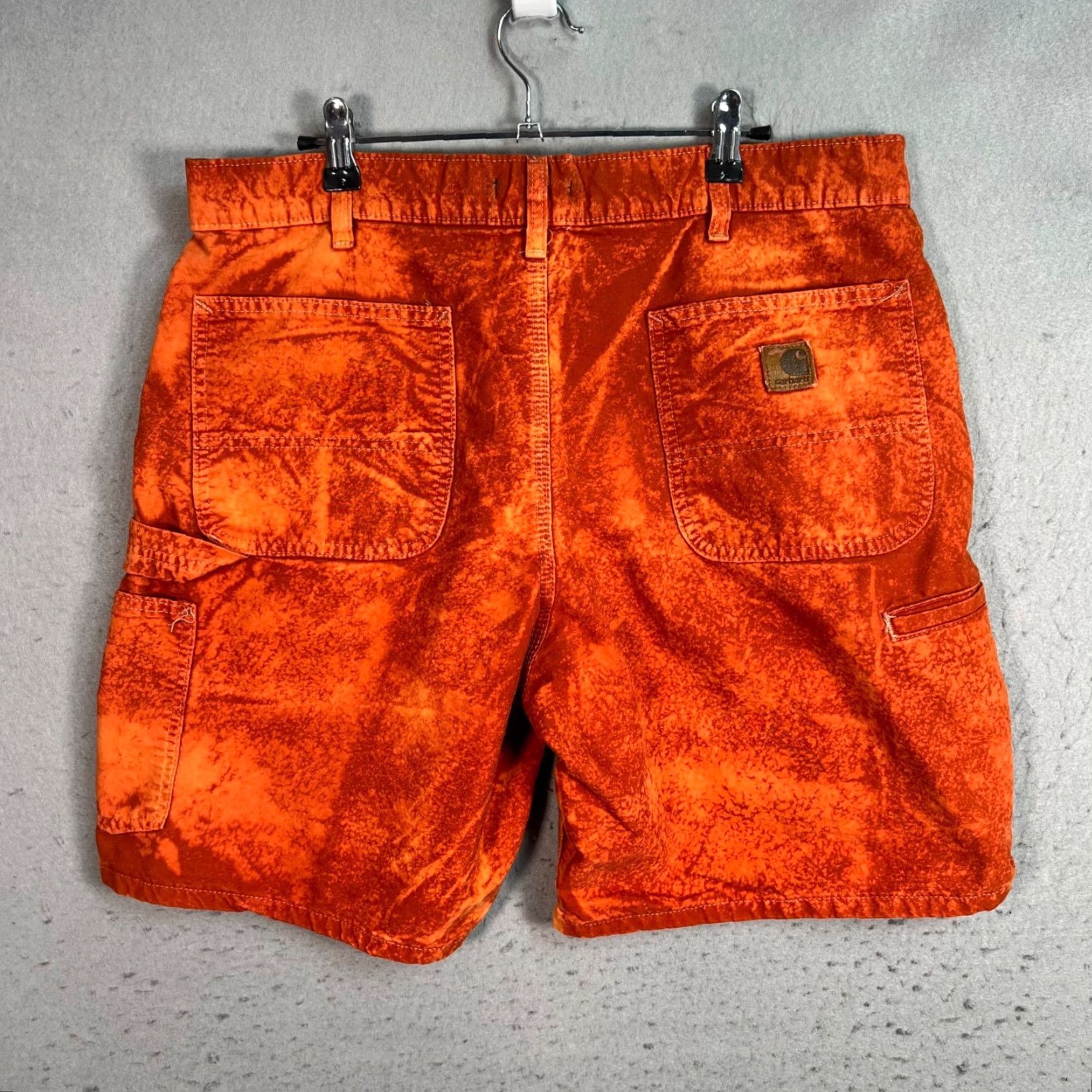 Vintage Custom Lamero Carhartt Tie Dye ShortS Mens 34 Orange Size US 34 / EU 50 - 2 Thumbnail