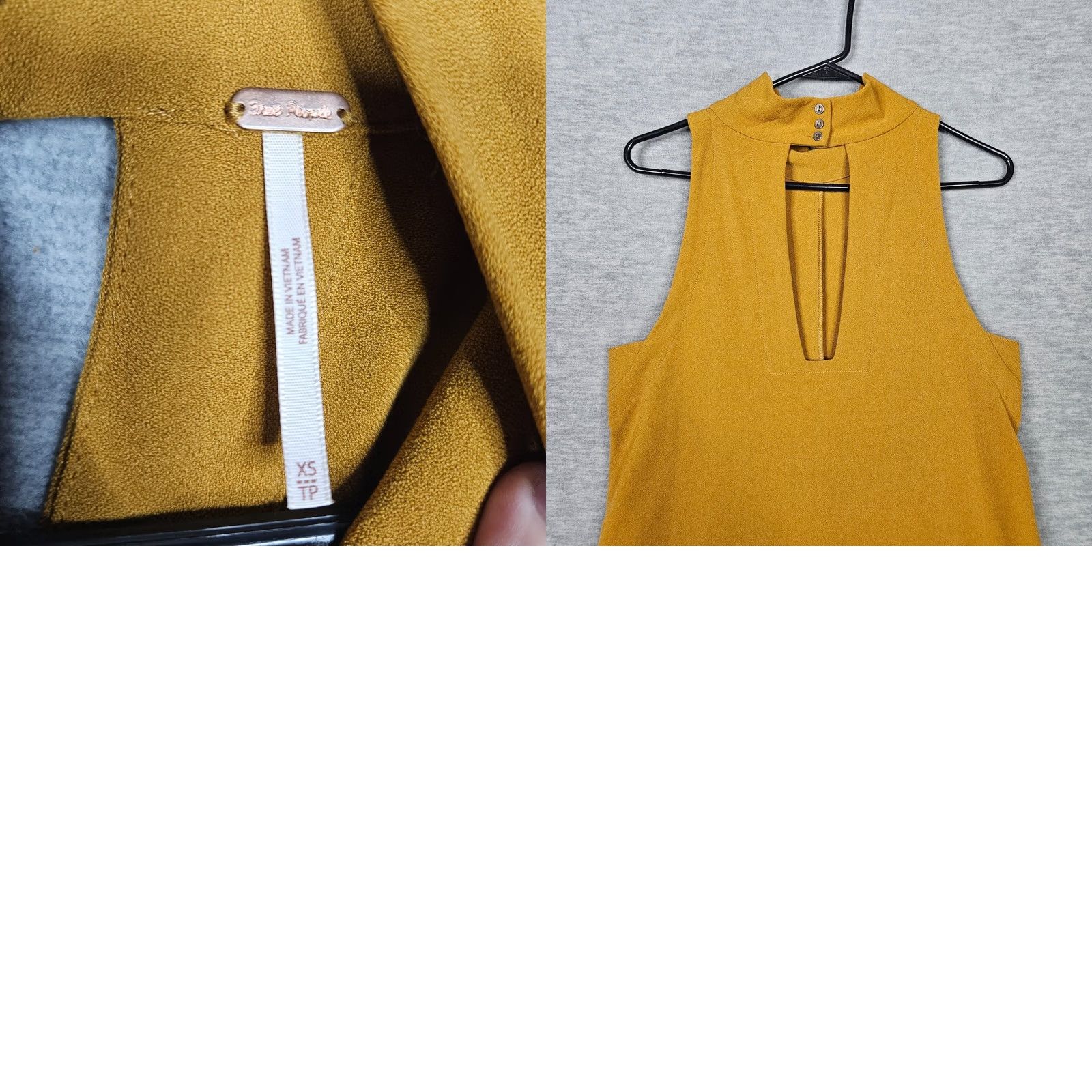 Free People Free People Mini Dress Sleeveless XS Yellow Mock Neck Casual Womens (Colorful) 90s? Size XS / US 0-2 / IT 36-38 - 8 Thumbnail