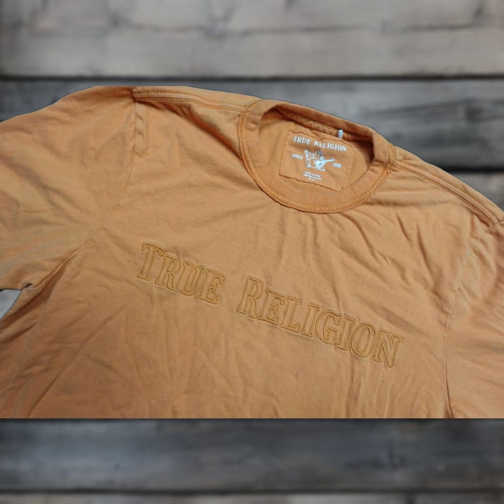 True Religion True Religion Shirt Mens M Orange World Tour Logo Cotton Crew Neck Short Sleeve Embroidered Retro Style Size US M / EU 48-50 / 2 - 1 Thumbnail