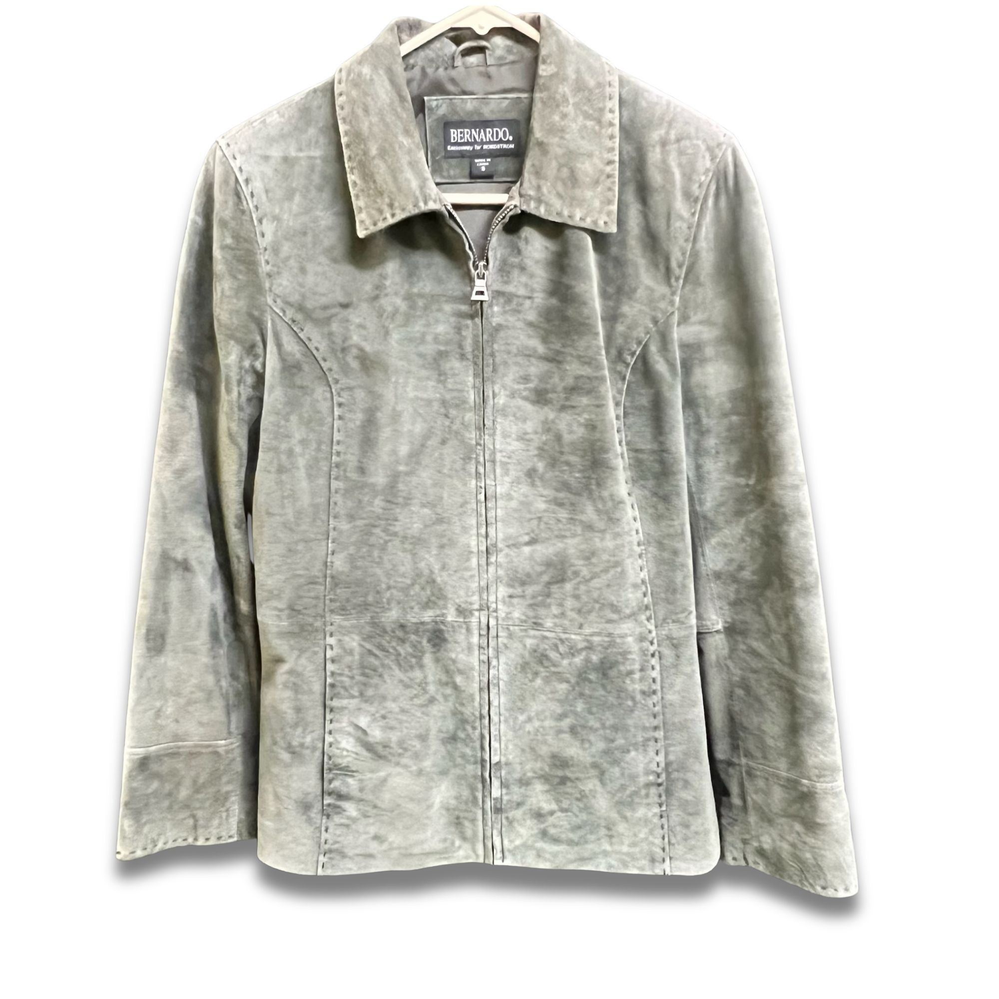 Other Bernardo Olive Green Washable Suede Full Zip Jacket Womens S Size US M / EU 48-50 / 2 - 2 Thumbnail