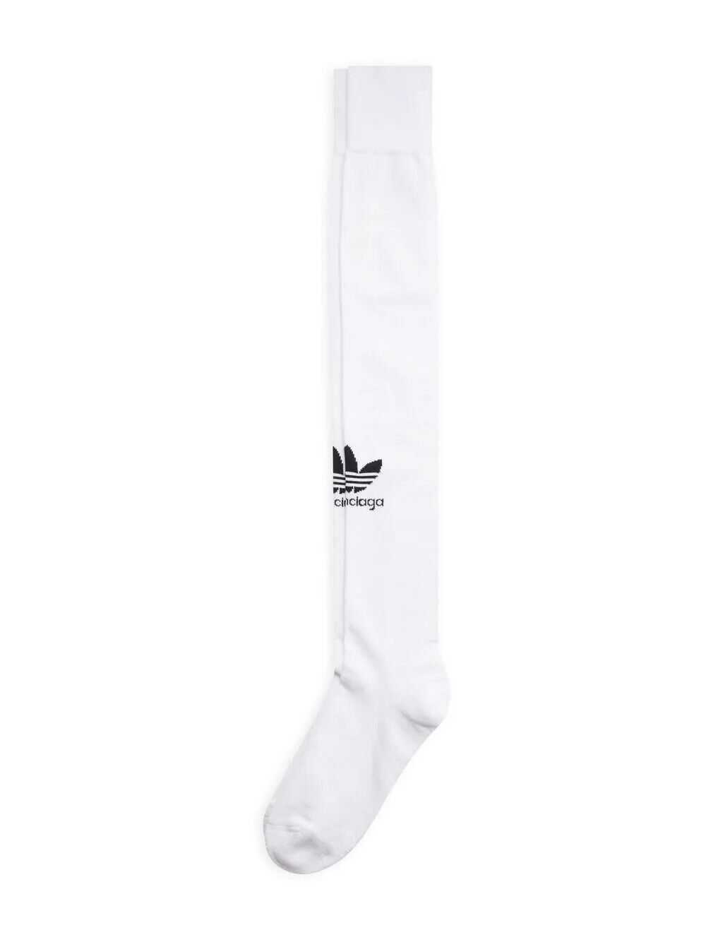 image of Balenciaga Adidas Logo Over Knee Stretch Cotton Socks in White, Women's