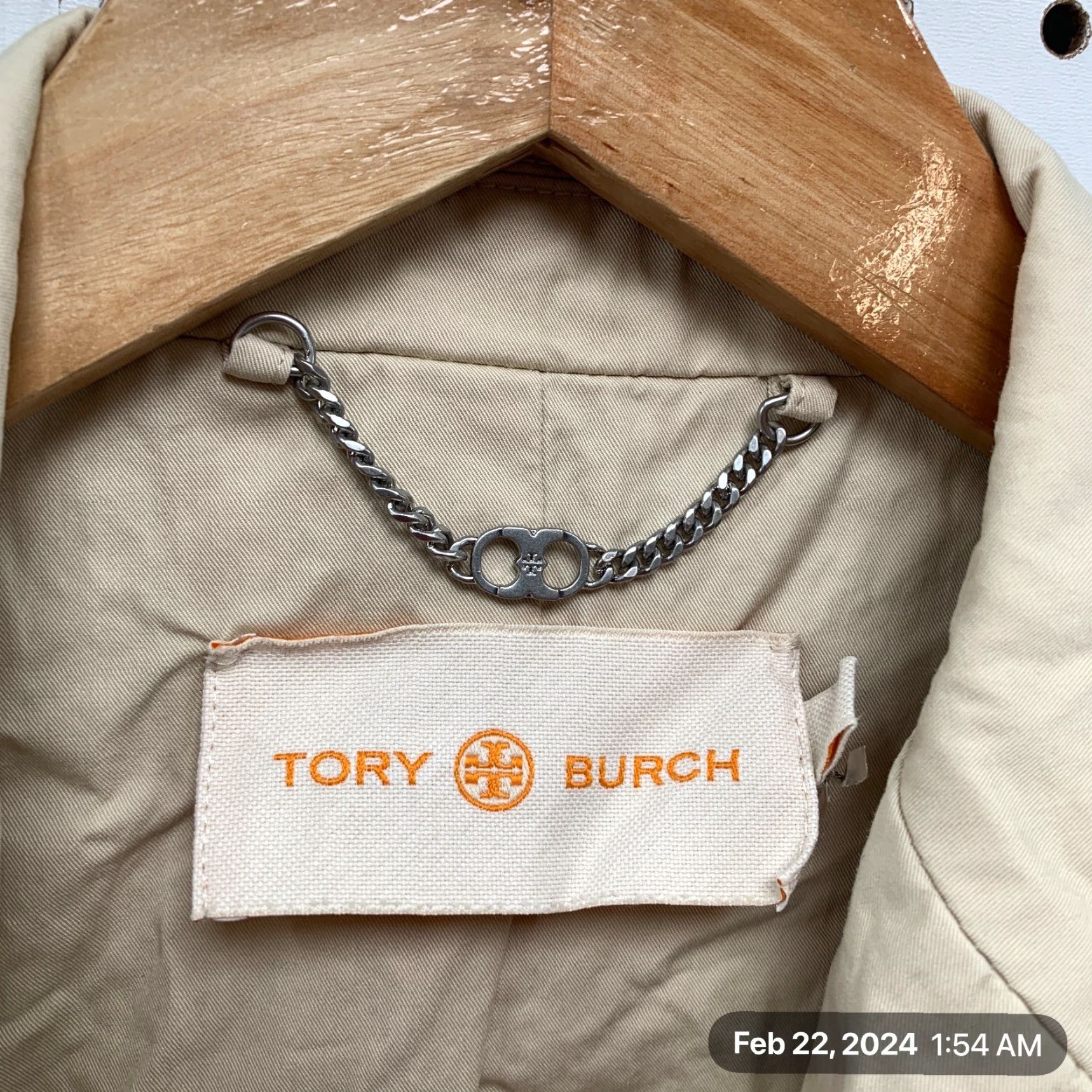 Tory Burch VINTAGE Tory Burch Khaki Blazer Jacket Womens SIZE 8 Beige Brown Business Casual 18X27 Size M / US 6-8 / IT 42-44 - 3 Thumbnail